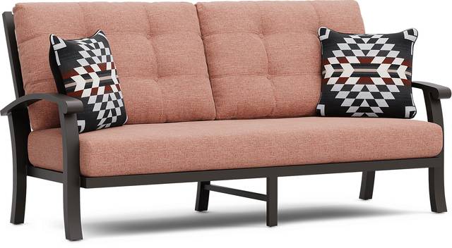 Lake Breeze Aged Bronze 3 Pc Outdoor Seating Set with Terracotta Cushions - Thumbnail - Image 3