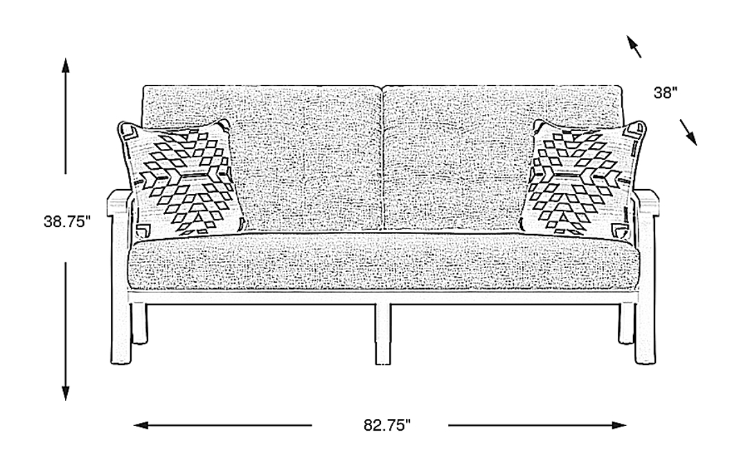 Lake Breeze Aged Bronze Outdoor Sofa with Terracotta Cushions