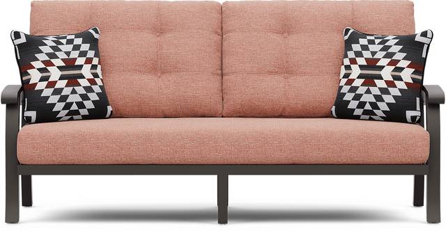 Lake Breeze Aged Bronze Outdoor Sofa with Terracotta Cushions - Thumbnail - Image 1