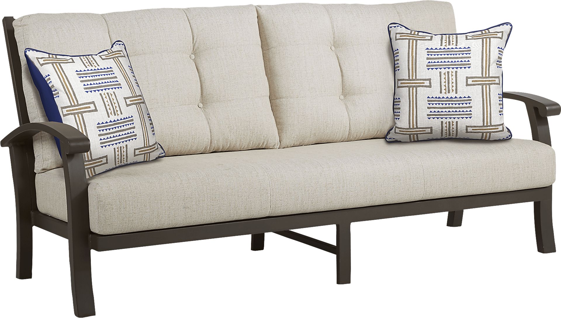 Lake Breeze Aged Bronze 4 Pc Outdoor Seating Set with Wren Cushions - Image 2