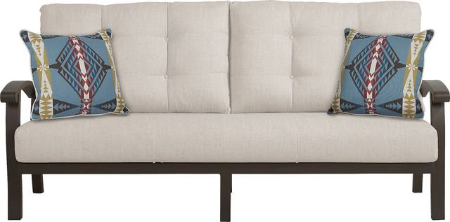 Lake Breeze Aged Bronze Outdoor 4 Pc Seating Set with Wren Cushions - Thumbnail - Image 2