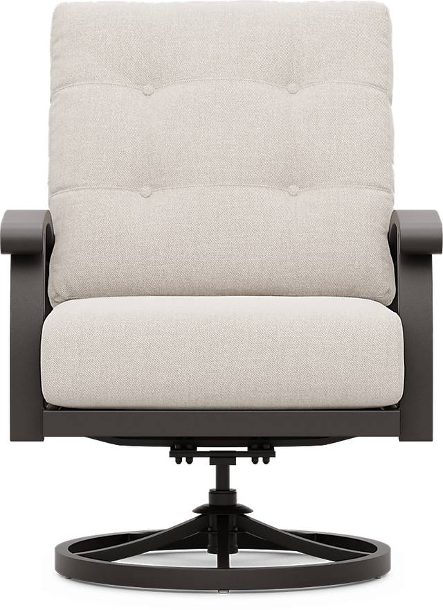 Lake Breeze Aged Bronze Outdoor Swivel Club Chair with Desert Cushions - Thumbnail - Image 2