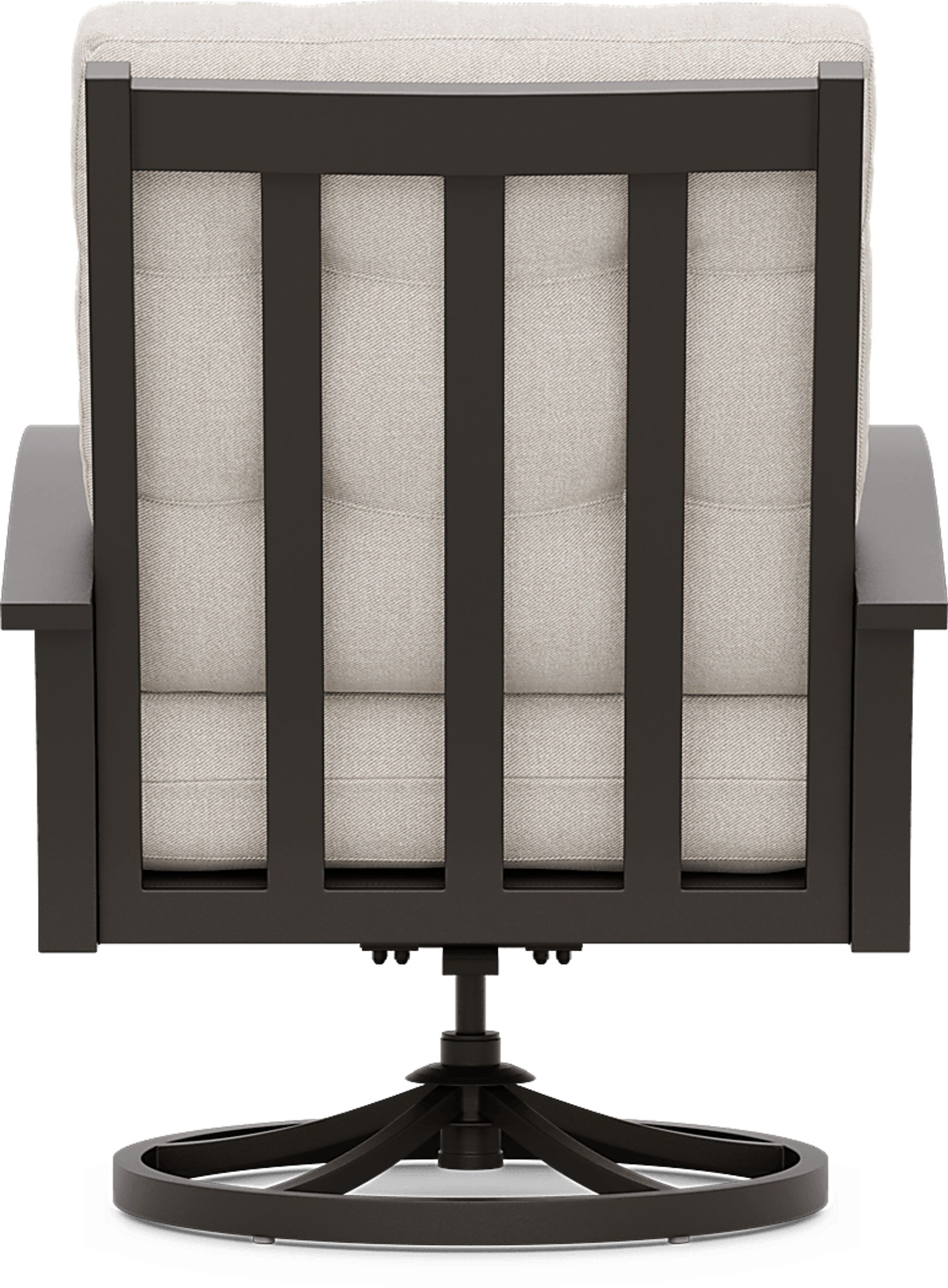 Lake Breeze Aged Bronze Outdoor Swivel Club Chair with Desert Cushions - Image 3