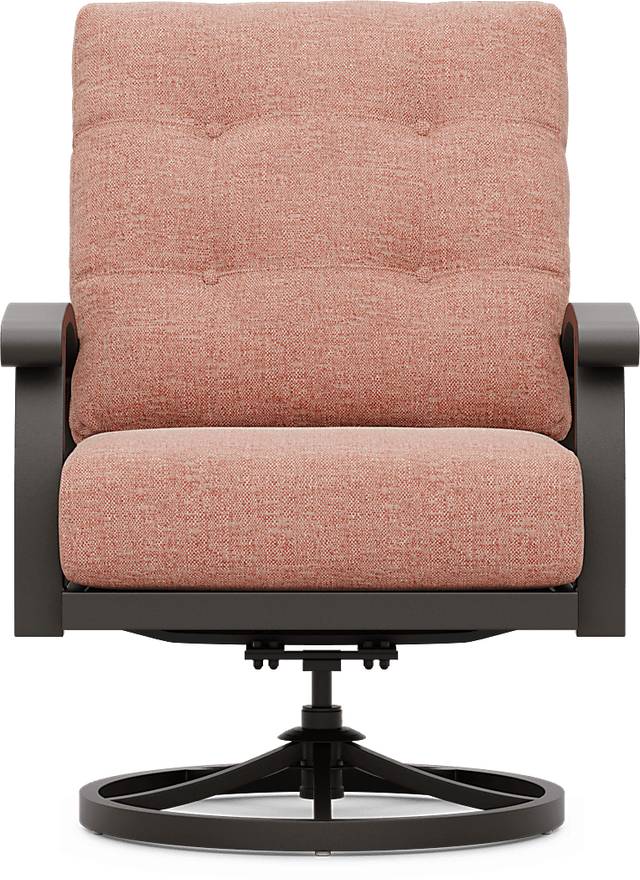 Lake Breeze Aged Bronze Outdoor Swivel Club Chair with Terracotta Cushions - Thumbnail - Image 2