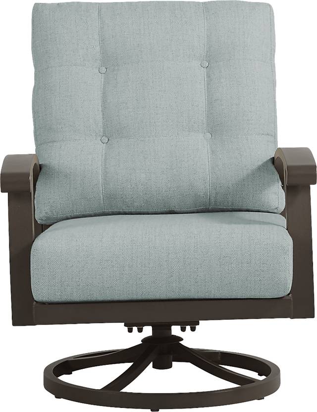 Lake Breeze Aged Bronze Outdoor Swivel Club Chair with Mist Cushions - Thumbnail - Image 3