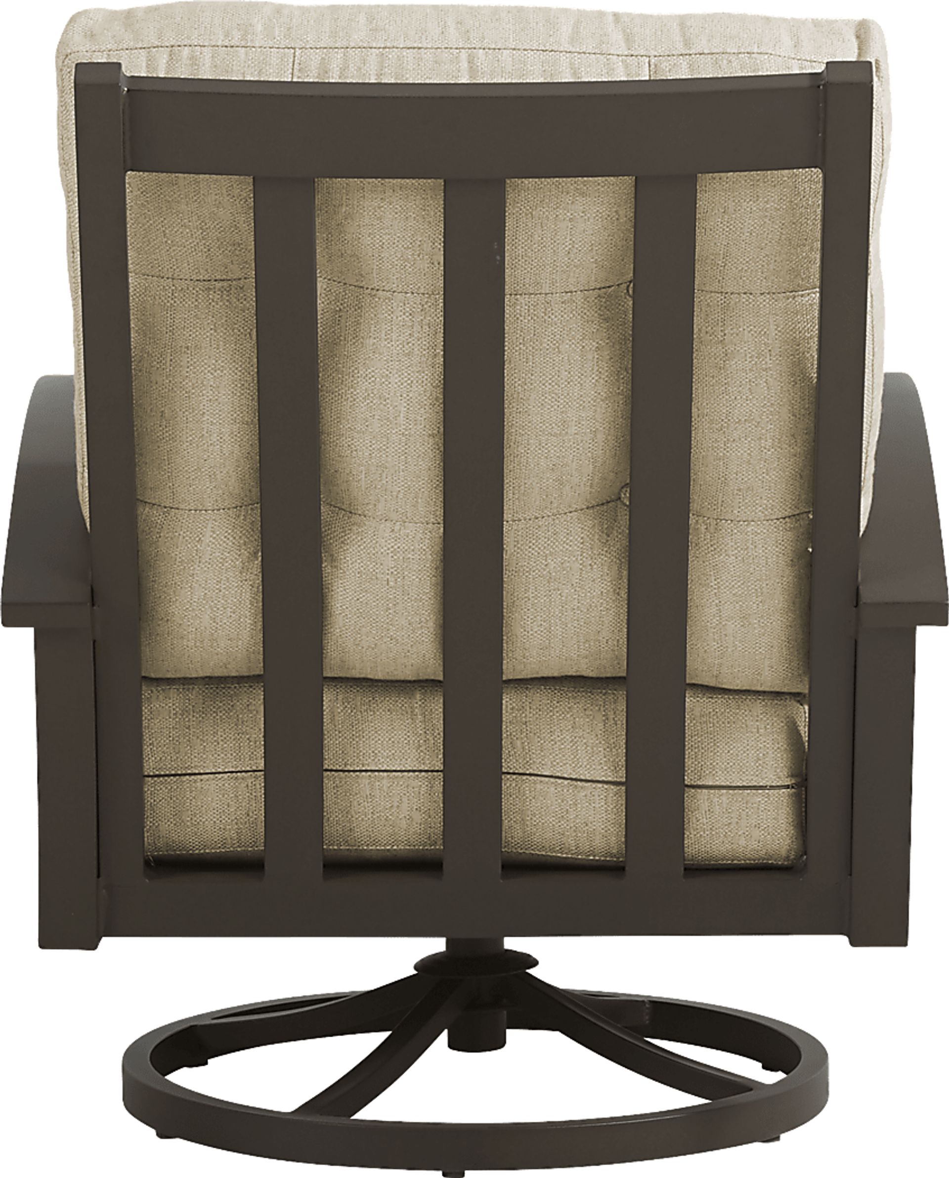 Lake Breeze Aged Bronze 5 Pc Fire Pit Set with Swivel Chairs and Straw Cushions - Image 6