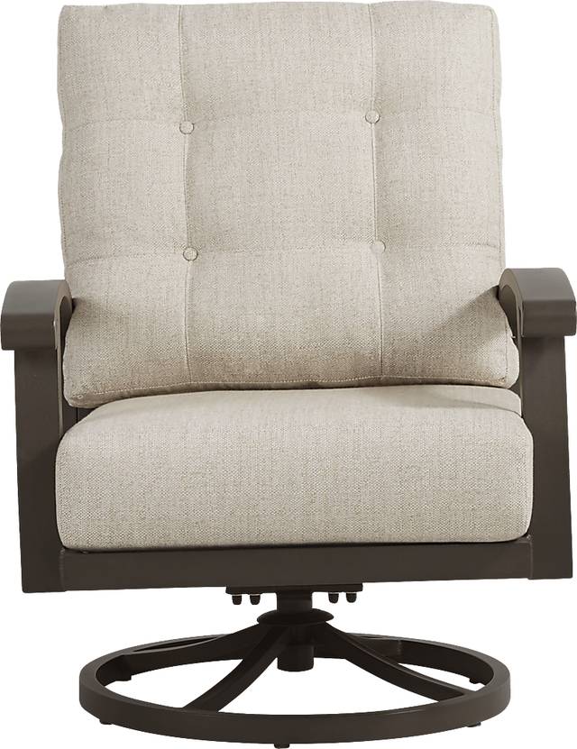 Lake Breeze Aged Bronze Outdoor Swivel Club Chair with Wren Cushions - Thumbnail - Image 3