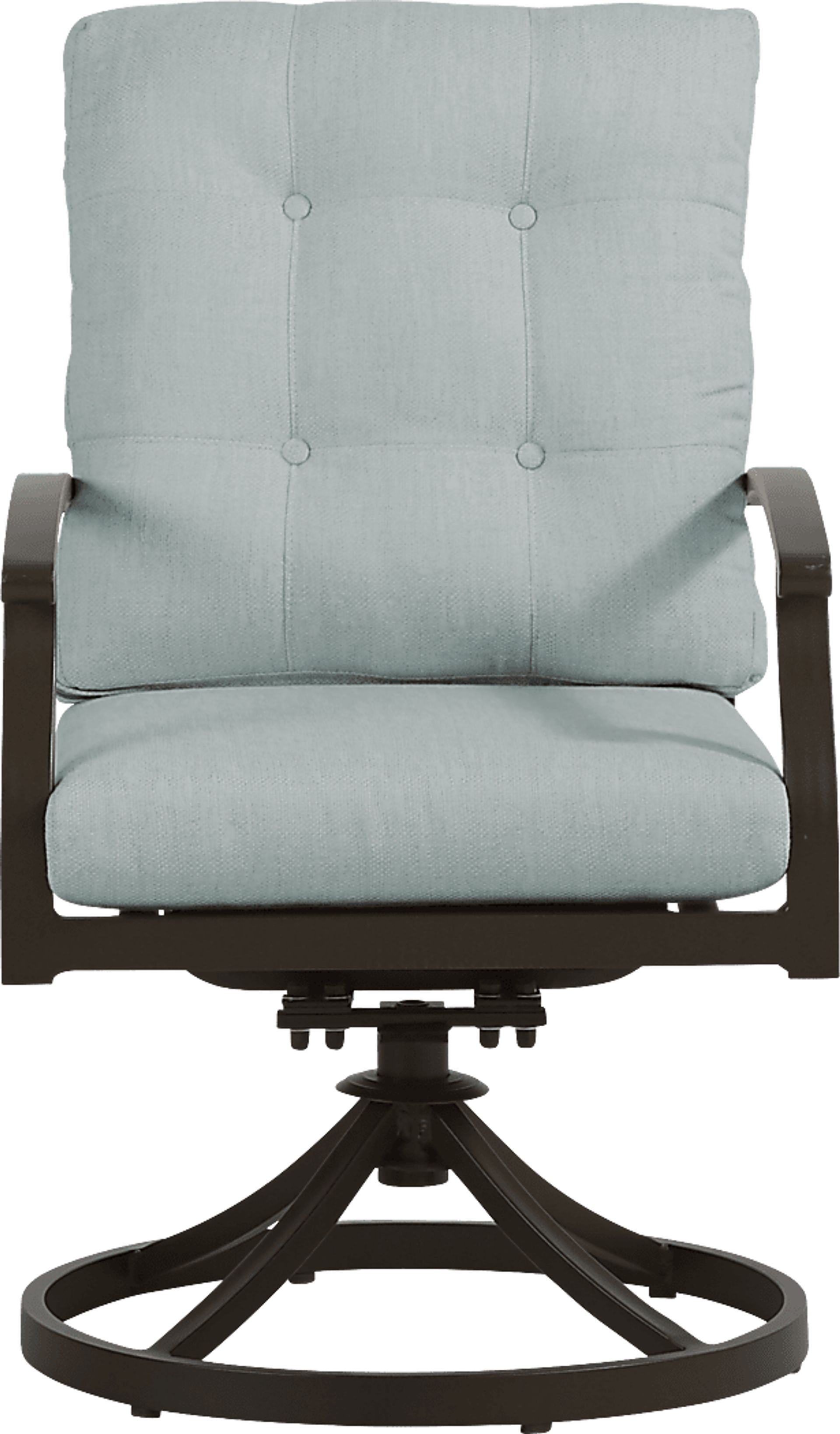 Lake Breeze Aged Bronze Outdoor Swivel Dining Chair with Mist Cushions - Image 2