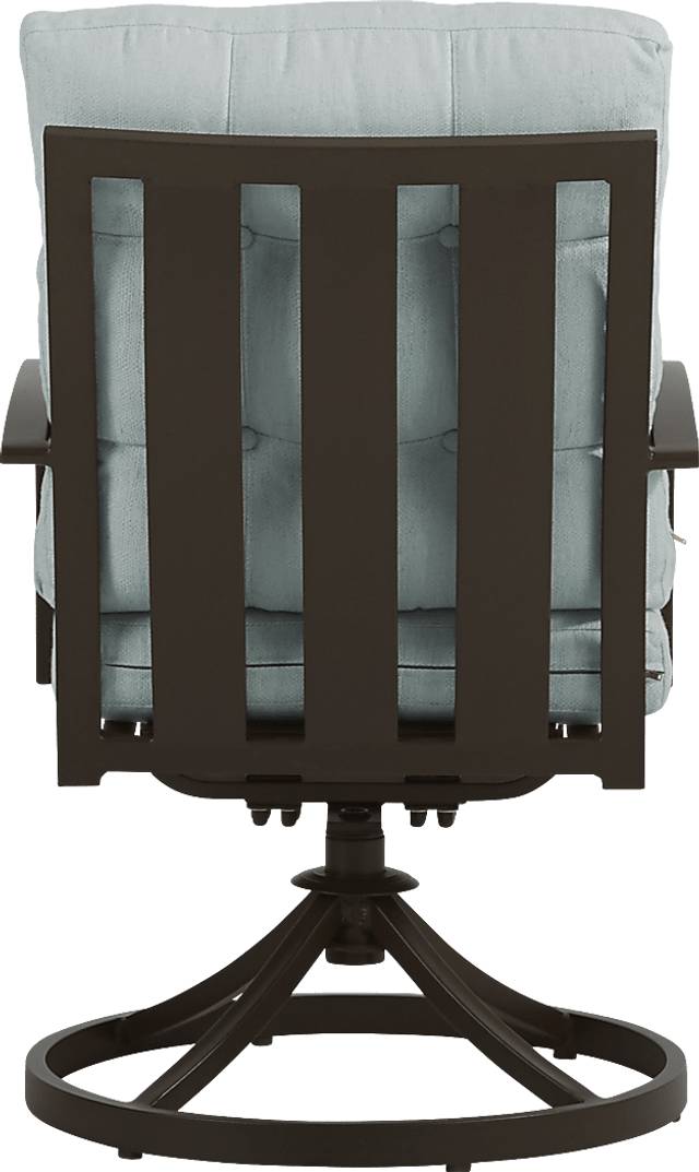 Lake Breeze Aged Bronze Outdoor Swivel Dining Chair with Mist Cushions - Thumbnail - Image 3