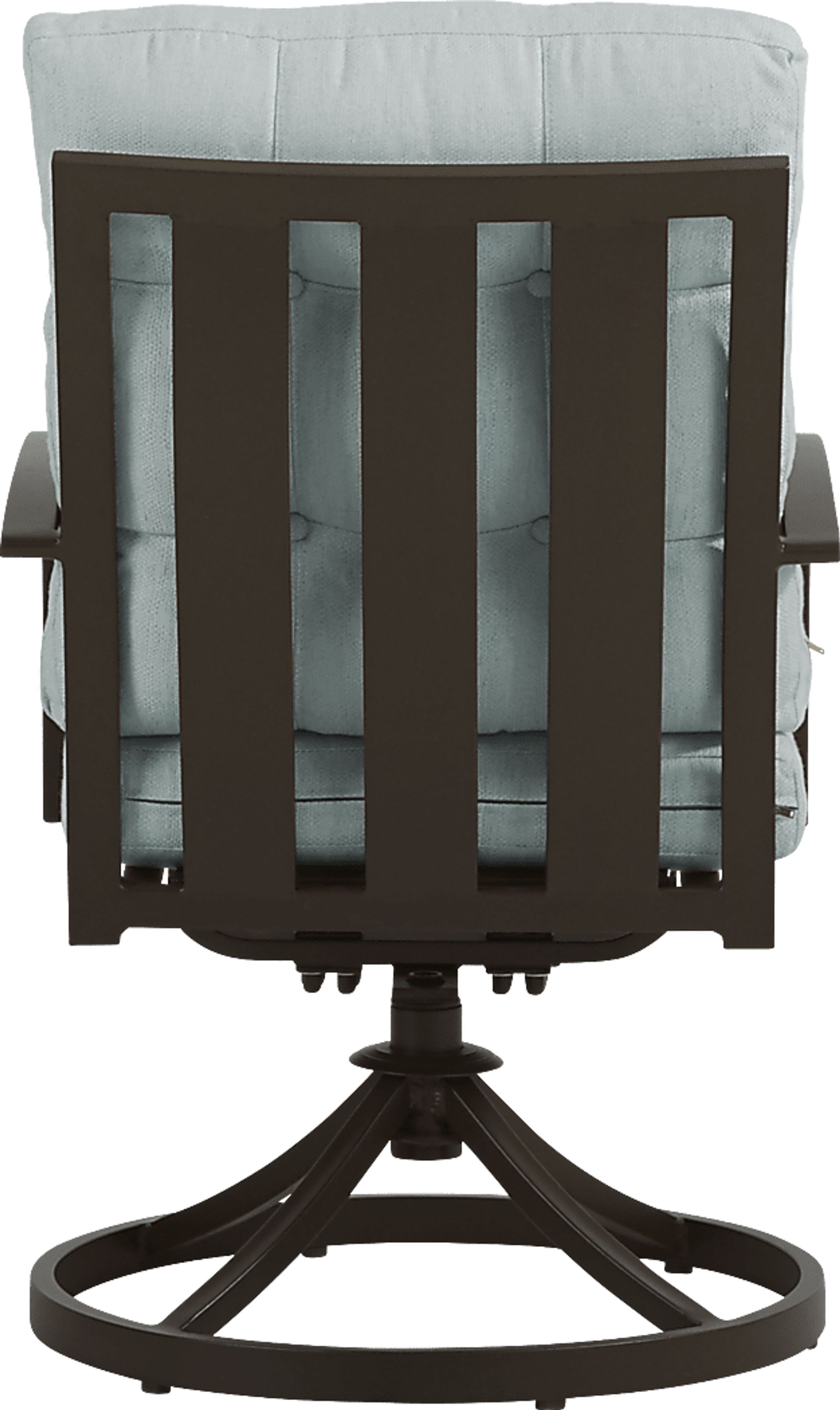 Lake Breeze Aged Bronze Outdoor Swivel Dining Chair with Mist Cushions - Image 3