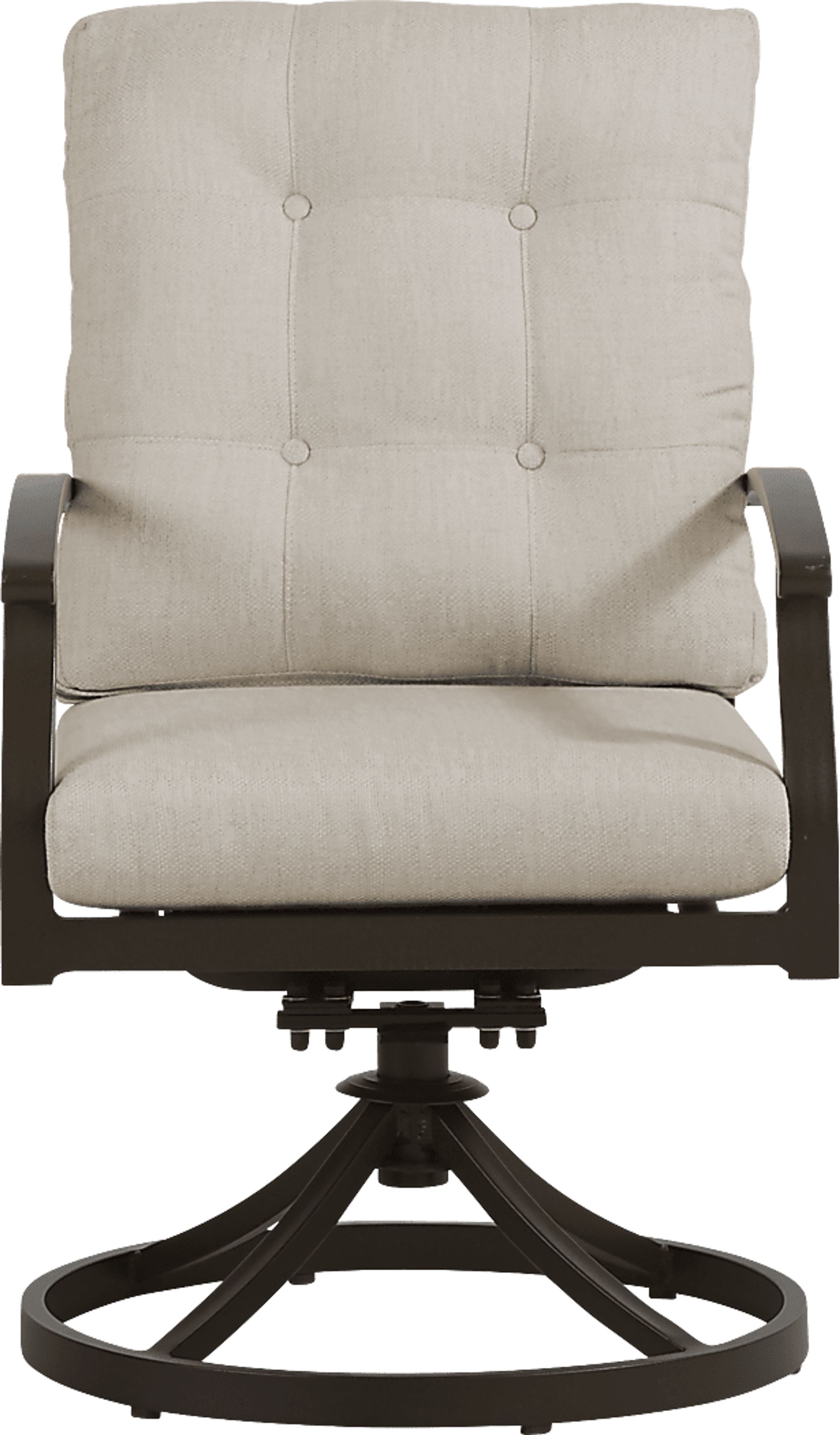Lake Breeze Aged Bronze Outdoor Swivel Dining Chair with Wren Cushions - Image 2