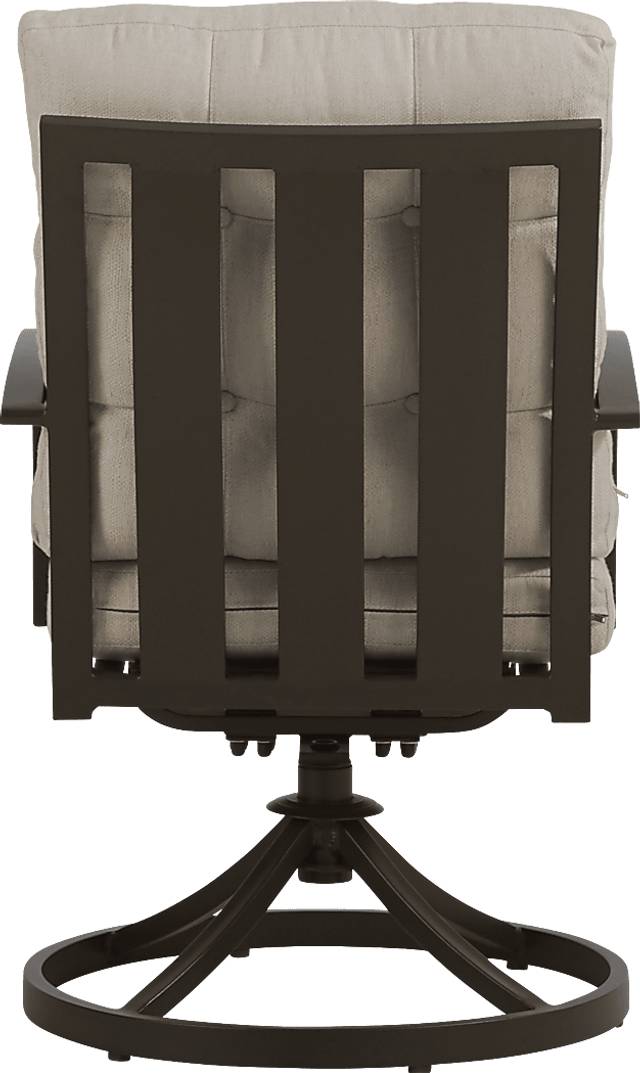 Lake Breeze Aged Bronze Outdoor Swivel Dining Chair with Wren Cushions - Thumbnail - Image 3