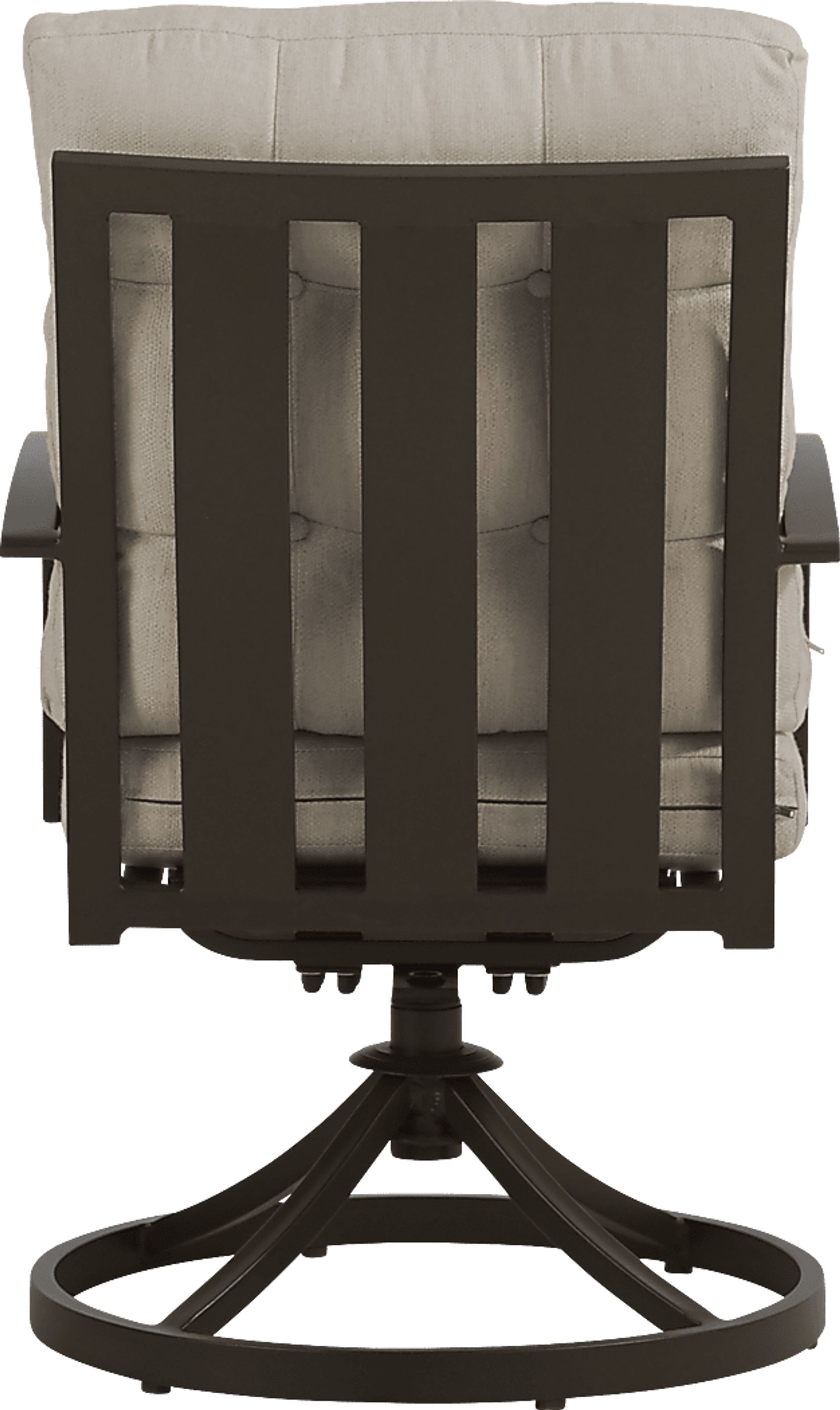 Lake Breeze Aged Bronze Outdoor Swivel Dining Chair with Wren Cushions - Image 3
