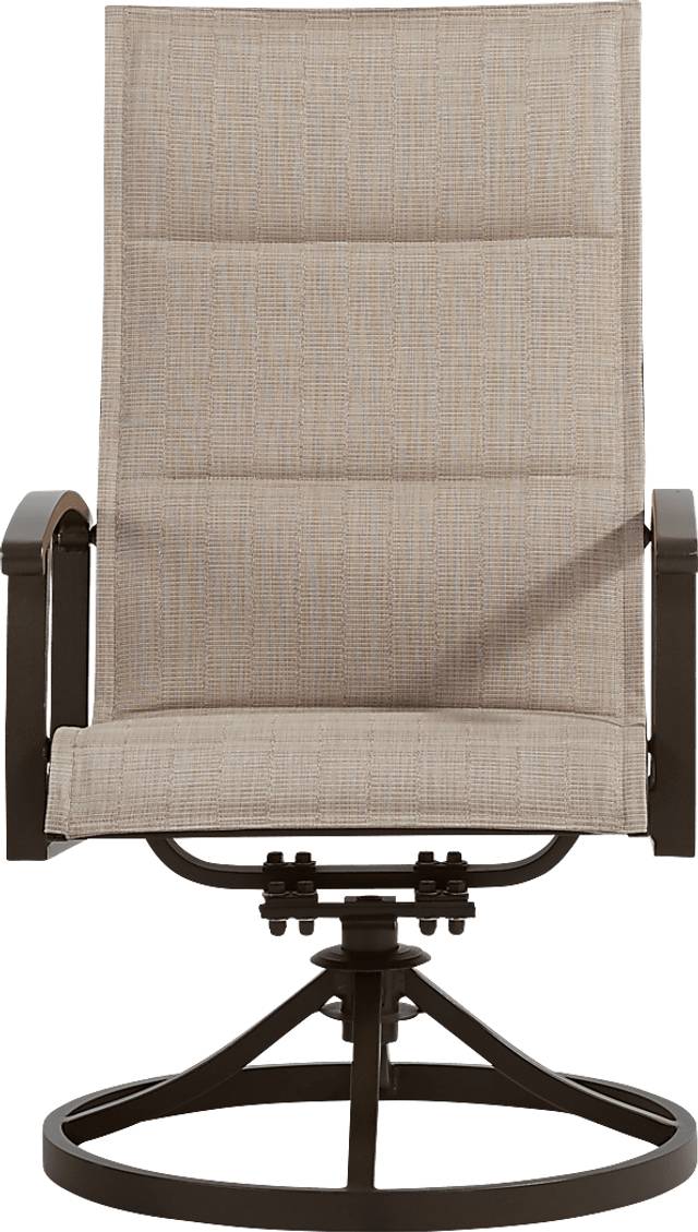 Lake Breeze Aged Bronze Outdoor Swivel Sling Dining Chair - Thumbnail - Image 2