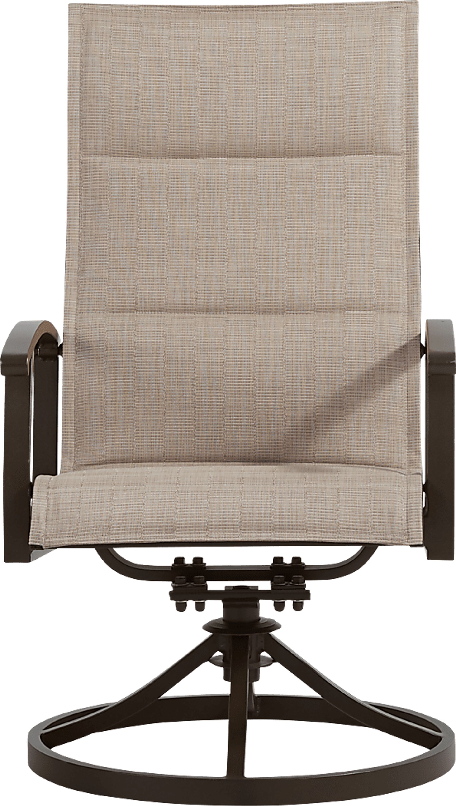 Lake Breeze Aged Bronze Outdoor Swivel Sling Dining Chair - Image 2
