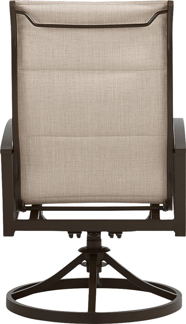 Lake Breeze Aged Bronze Outdoor Swivel Sling Dining Chair - Thumbnail - Image 3