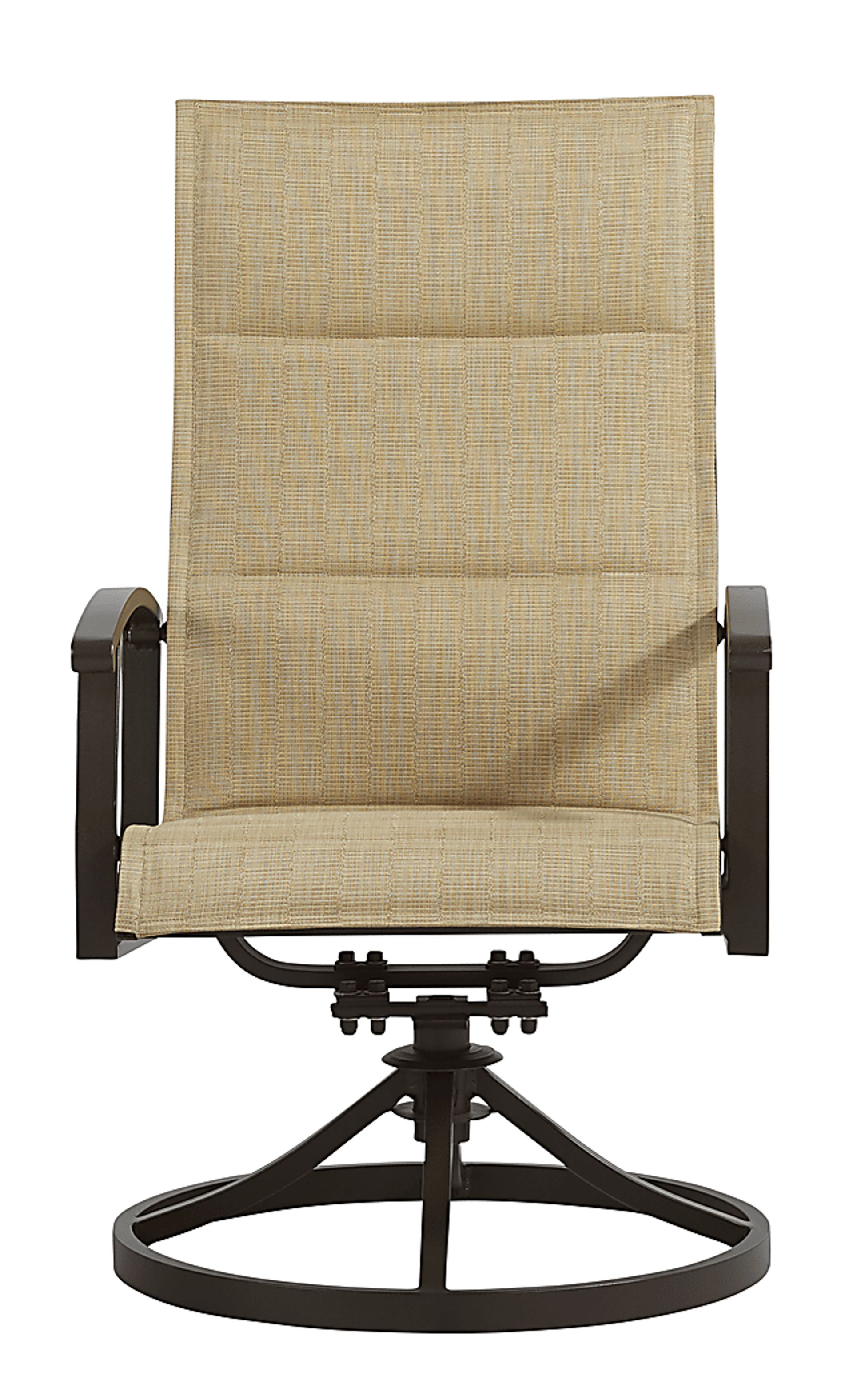 Lake Breeze Aged Bronze Outdoor Swivel Sling Dining Chair - Image 2