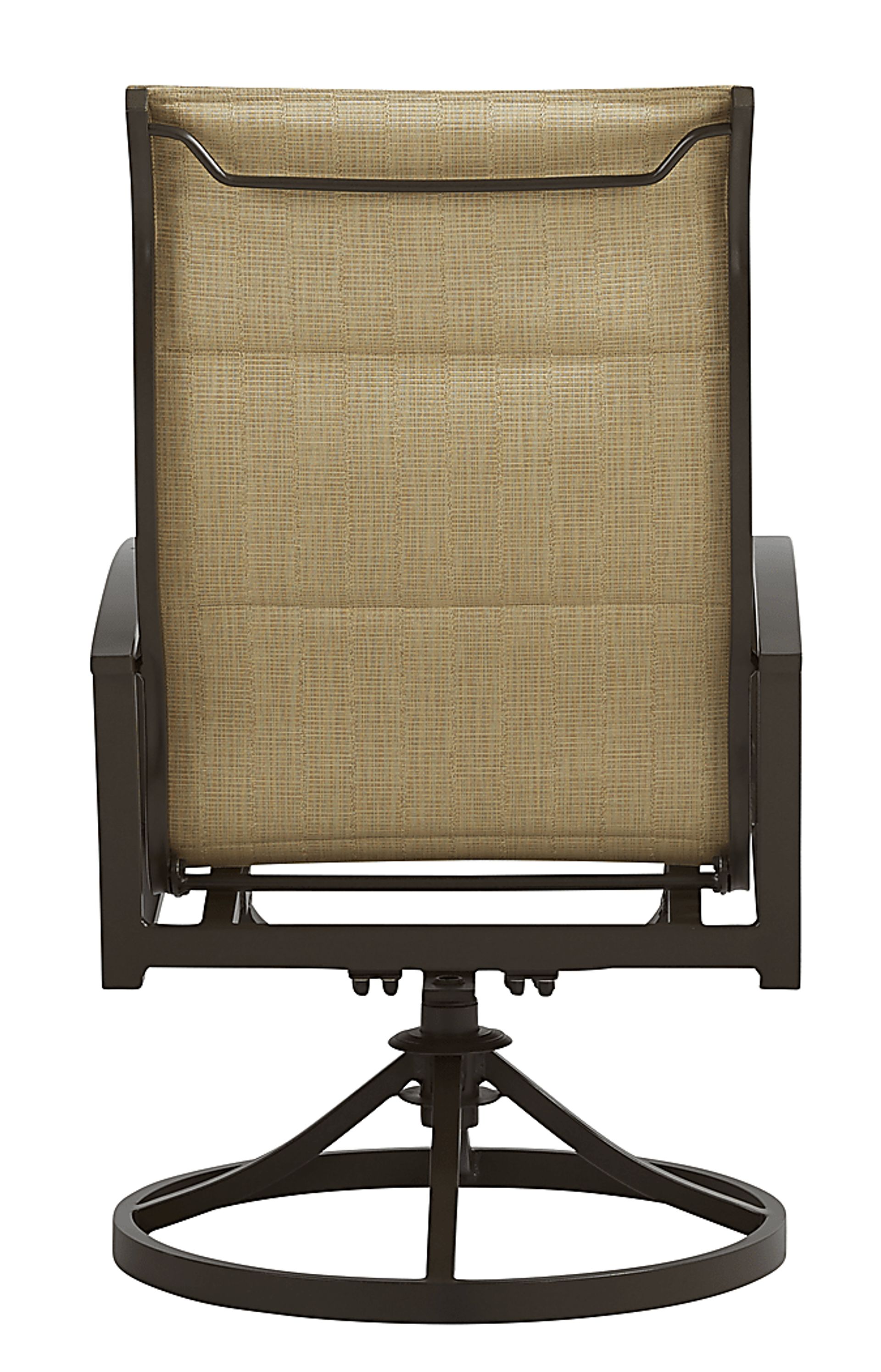 Lake Breeze Aged Bronze Outdoor Swivel Sling Dining Chair - Image 3