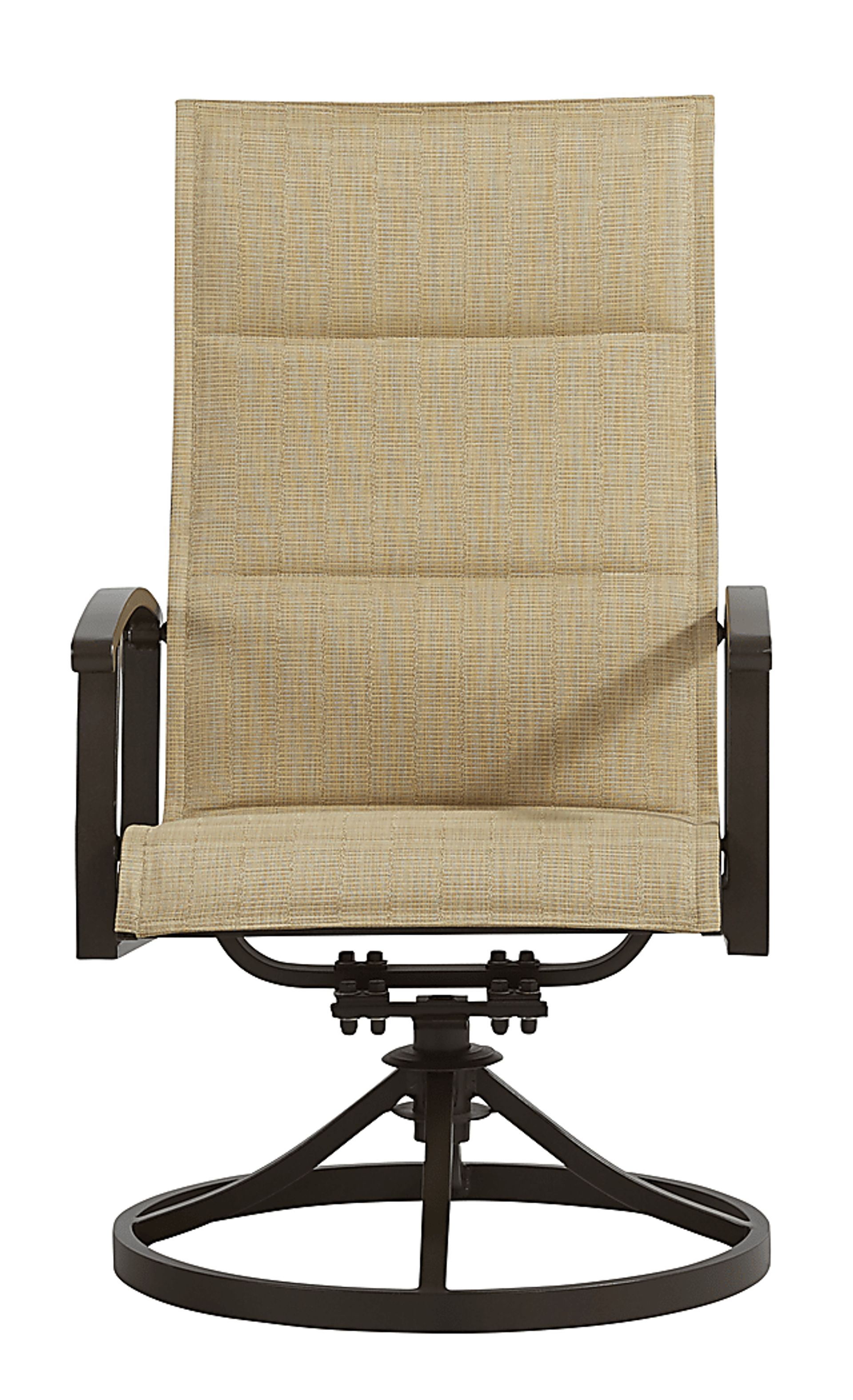 Lake Breeze Aged Bronze Outdoor Swivel Sling Dining Chair - Image 2