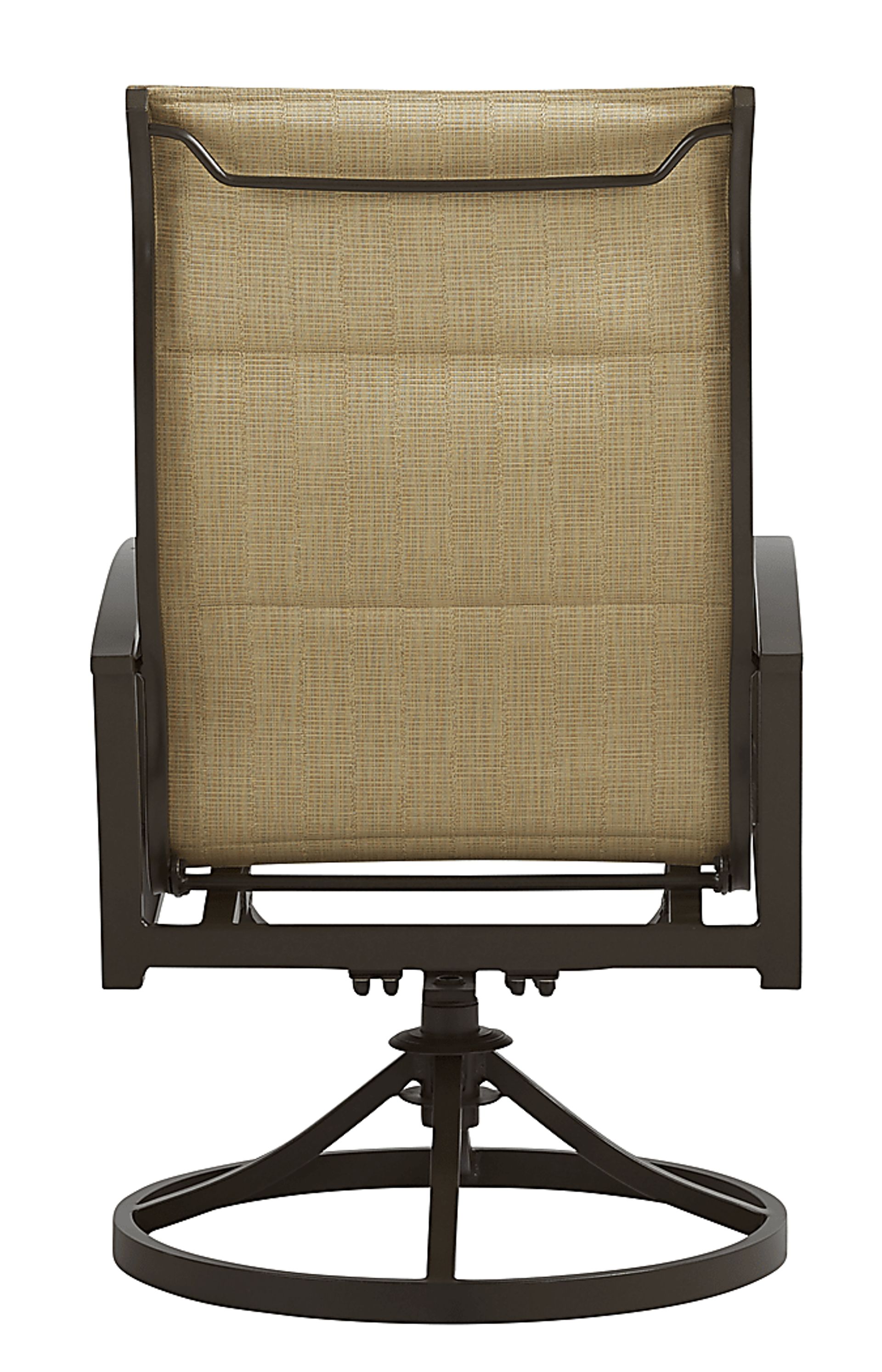 Lake Breeze Aged Bronze Outdoor Swivel Sling Dining Chair - Image 3