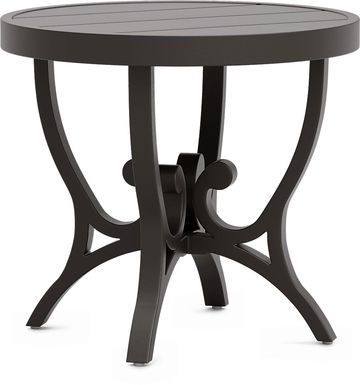 Lake Breeze Aged Bronze Round Outdoor End Table