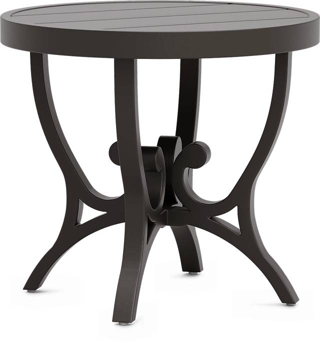 Lake Breeze Aged Bronze Round Outdoor End Table - Thumbnail - Image 1