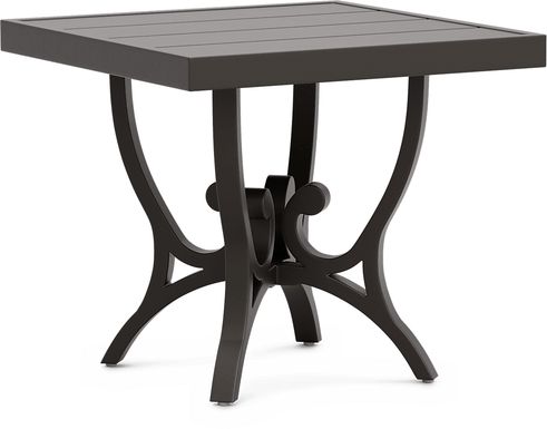 Lake Breeze Aged Bronze Square Outdoor End Table