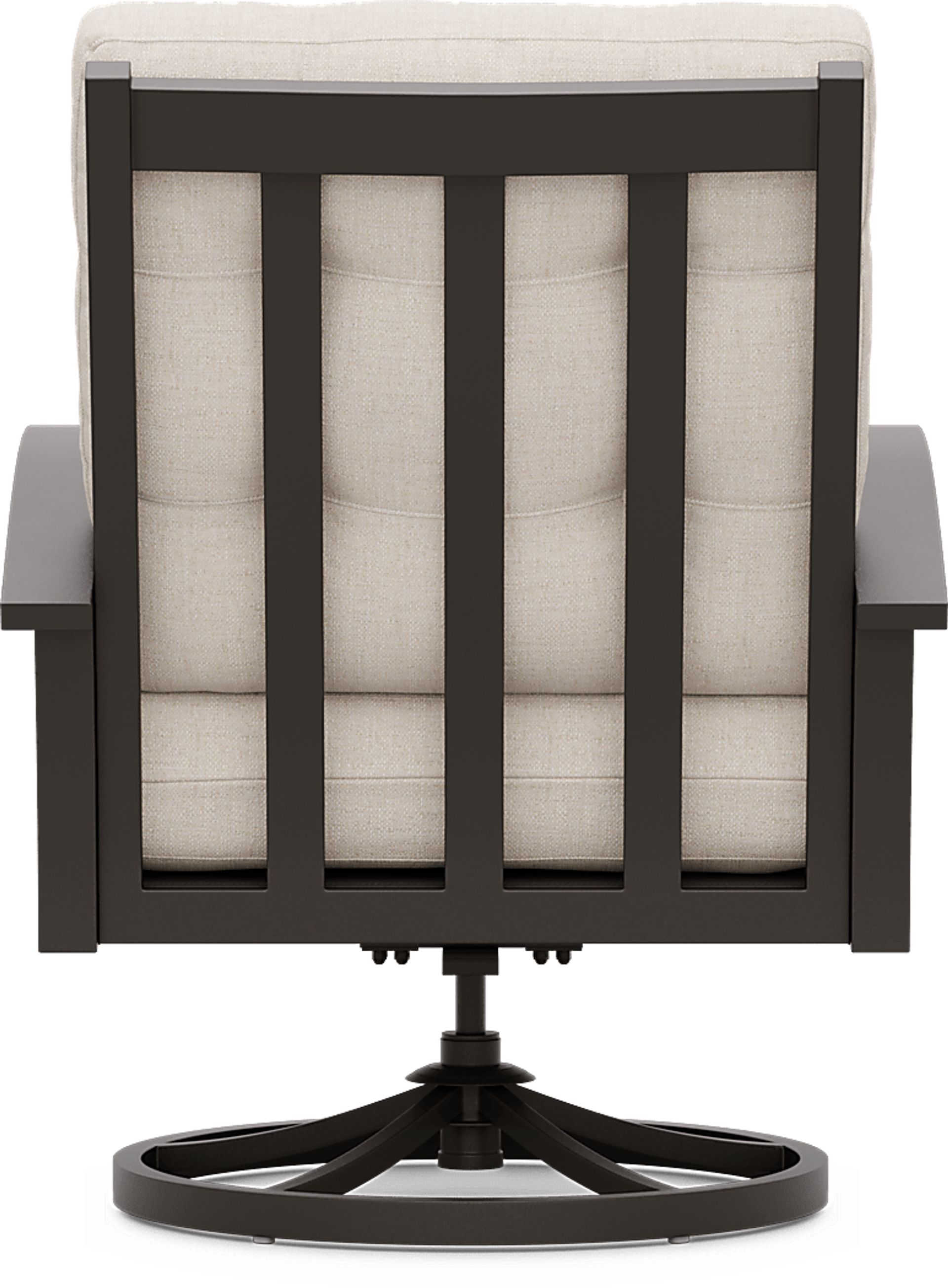 Lake Breeze Aged Bronze Outdoor Swivel Club Chair with Parchment Cushions - Image 3
