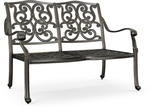Lake Como Antique Bronze Outdoor Bench - Thumbnail - Image 2