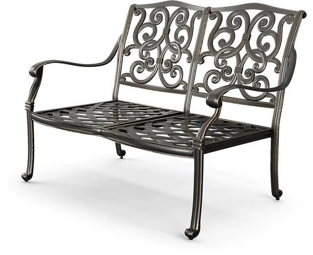 Lake Como Antique Bronze Outdoor Bench - Thumbnail - Image 3