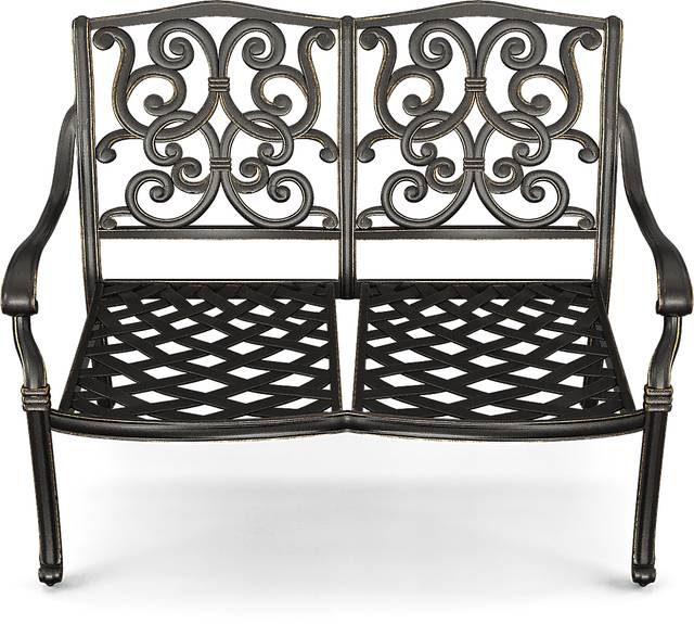 Lake Como Antique Bronze Outdoor Bench - Thumbnail - Image 4