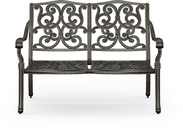 Lake Como Antique Bronze Outdoor Bench - Thumbnail - Image 1