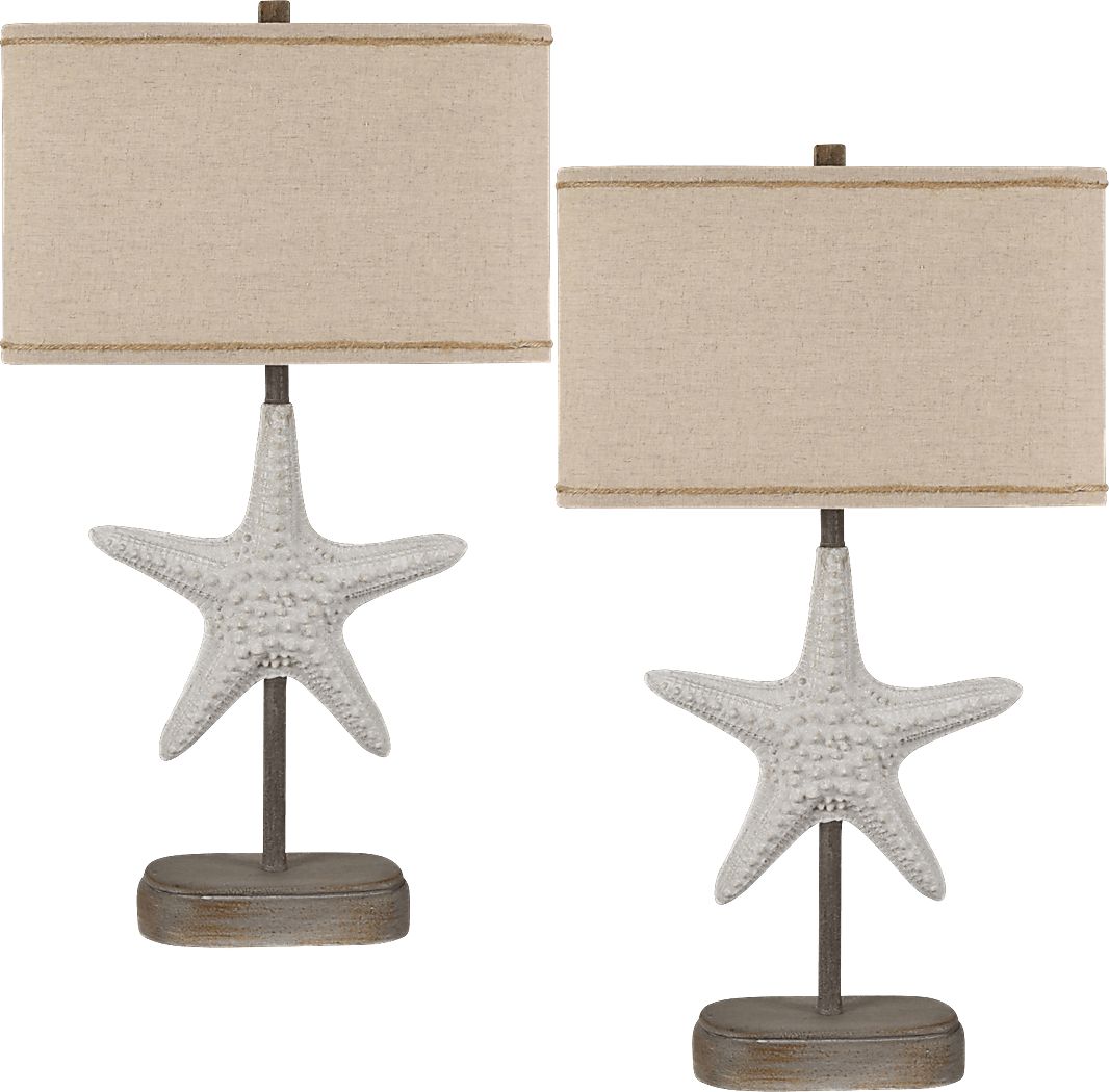 Lake Lauder White Table Lamps, Set of 2