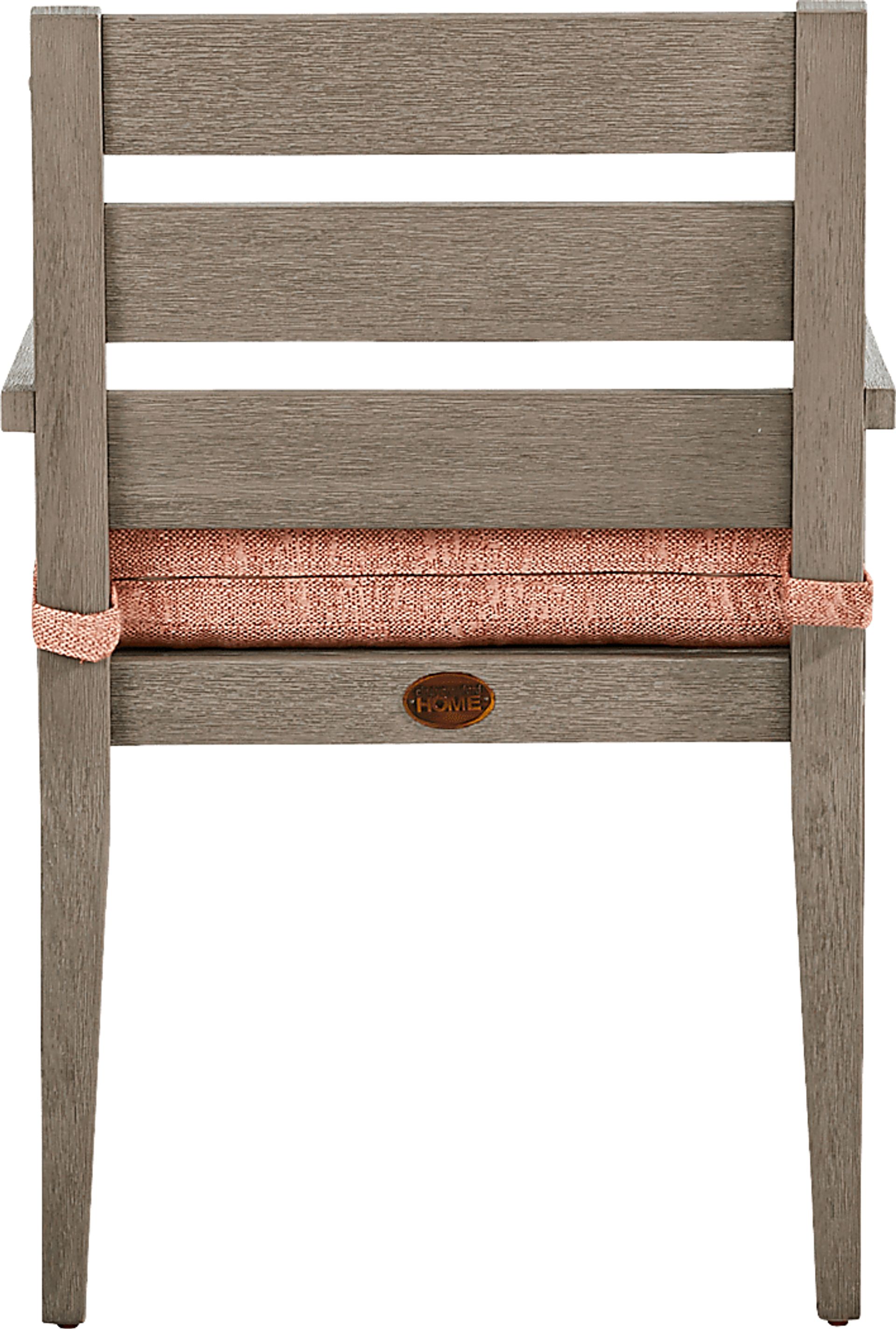 Lake Tahoe Gray Outdoor Arm Chair with Terracotta Cushion - Image 3