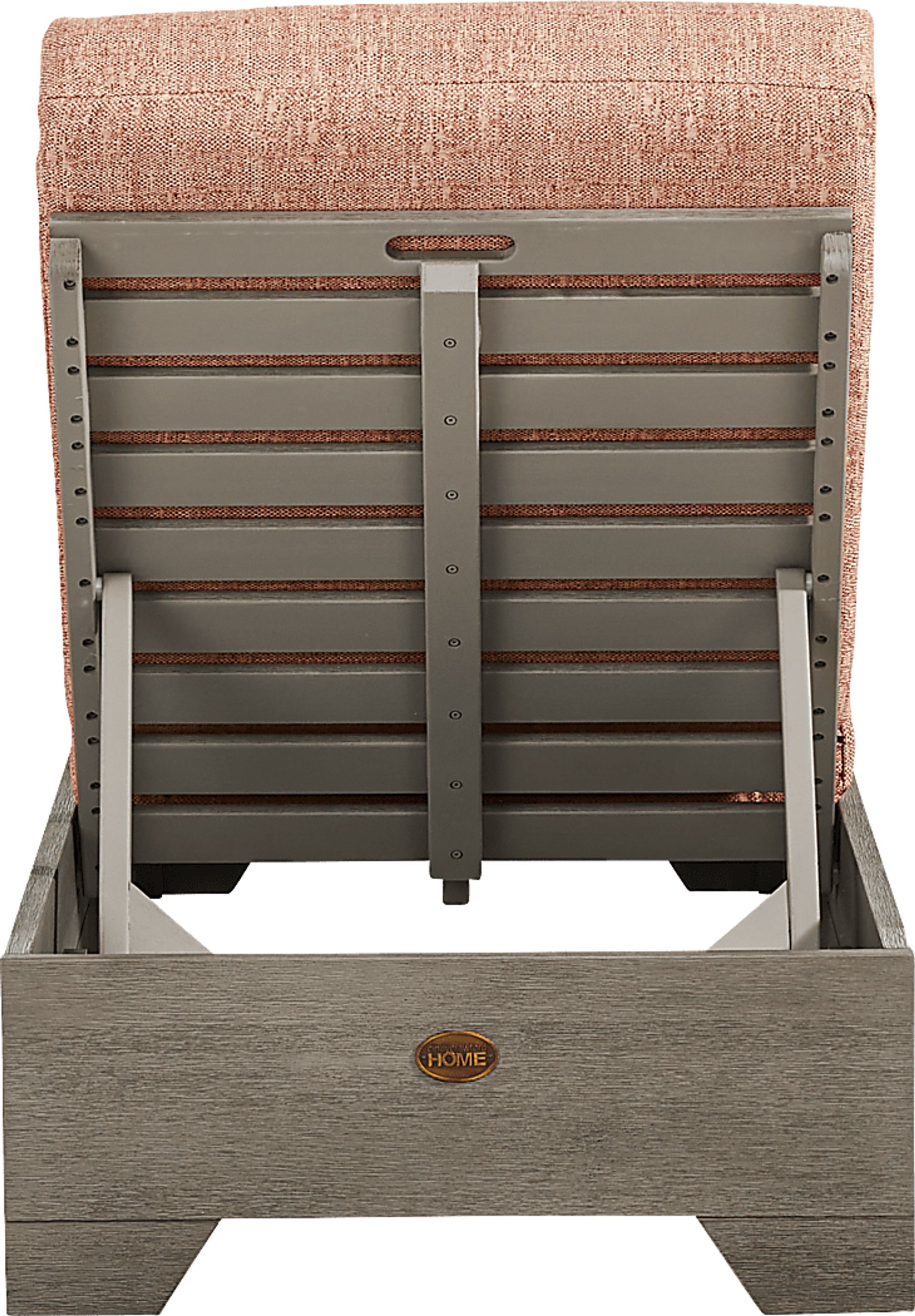 Lake Tahoe Gray Outdoor Chaise with Terracotta Cushions - Image 2