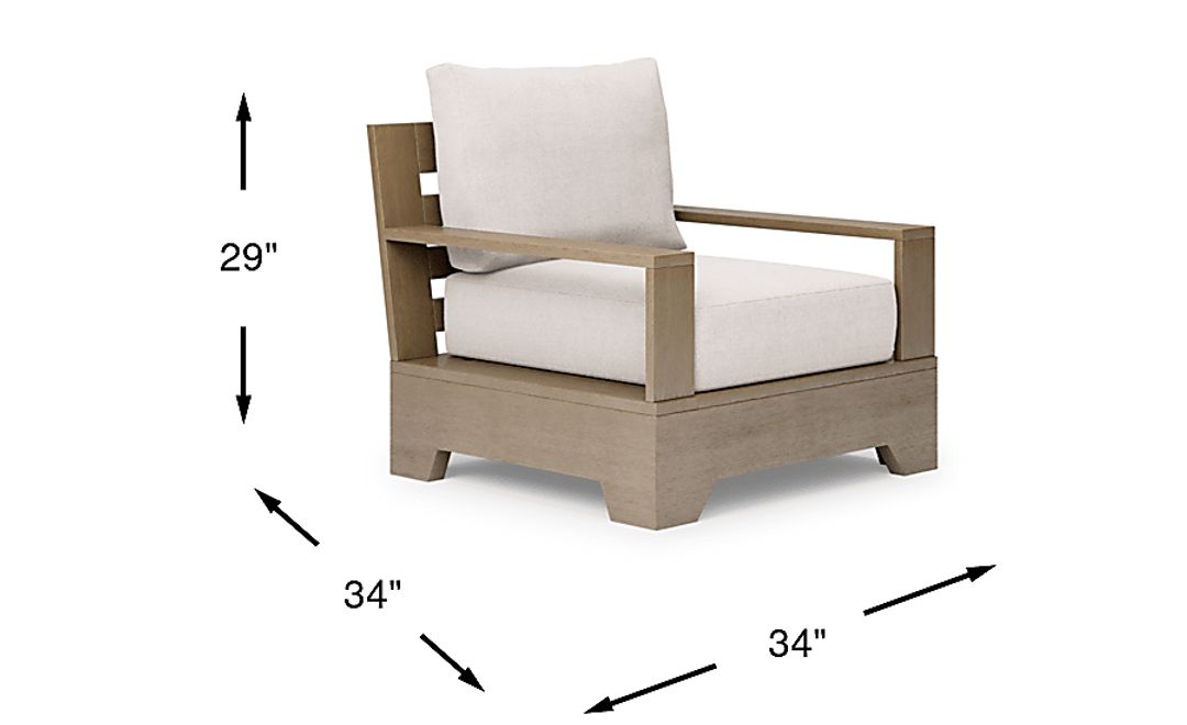 Lake Tahoe Gray Outdoor Club Chair with Seagull Cushions