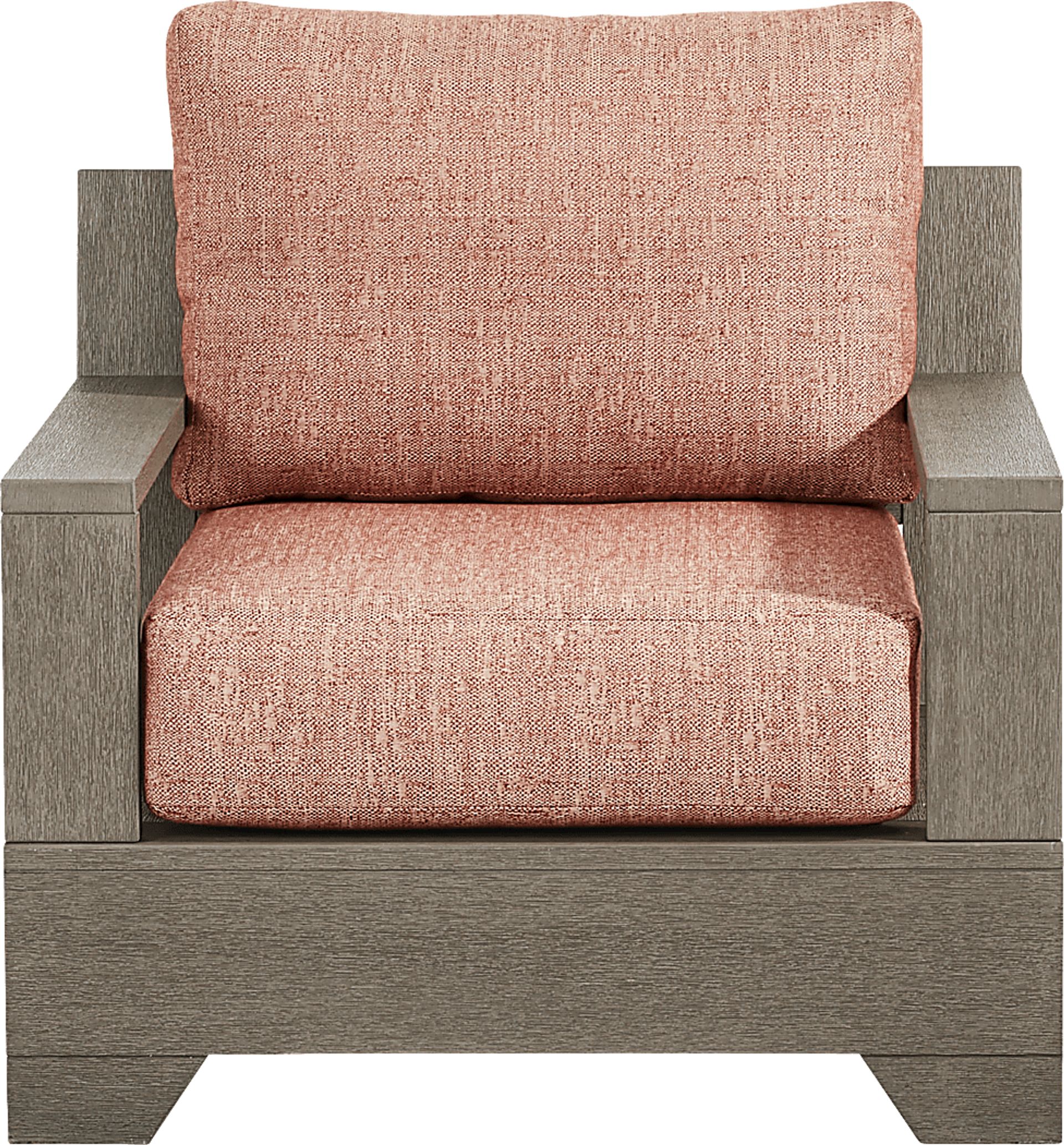 Lake Tahoe Gray Outdoor Club Chair with Terracotta Cushions - Image 2
