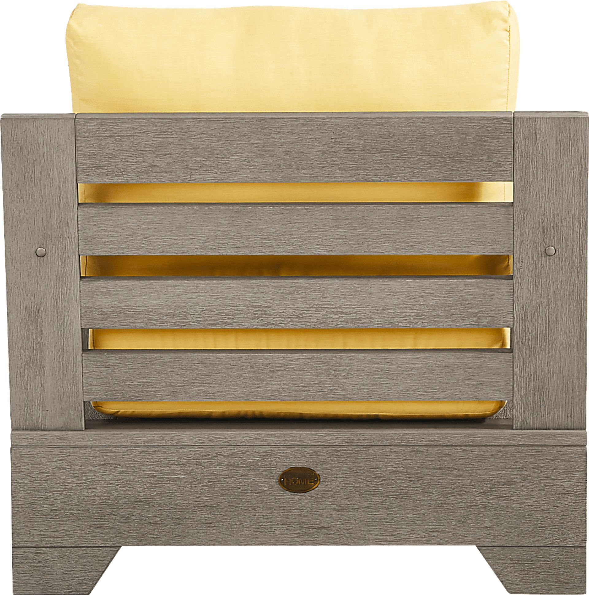 Lake Tahoe Gray Outdoor Club Chair with Buttercup Cushions - Image 3