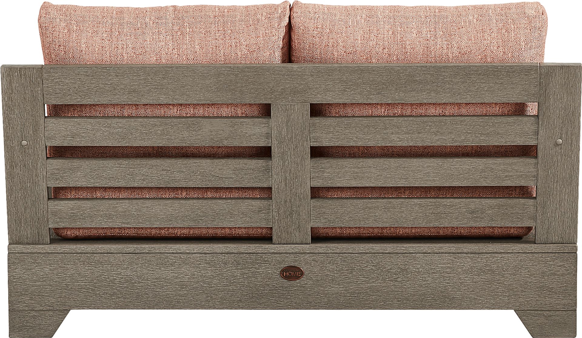 Lake Tahoe Gray Outdoor Loveseat with Terracotta Cushions - Image 3