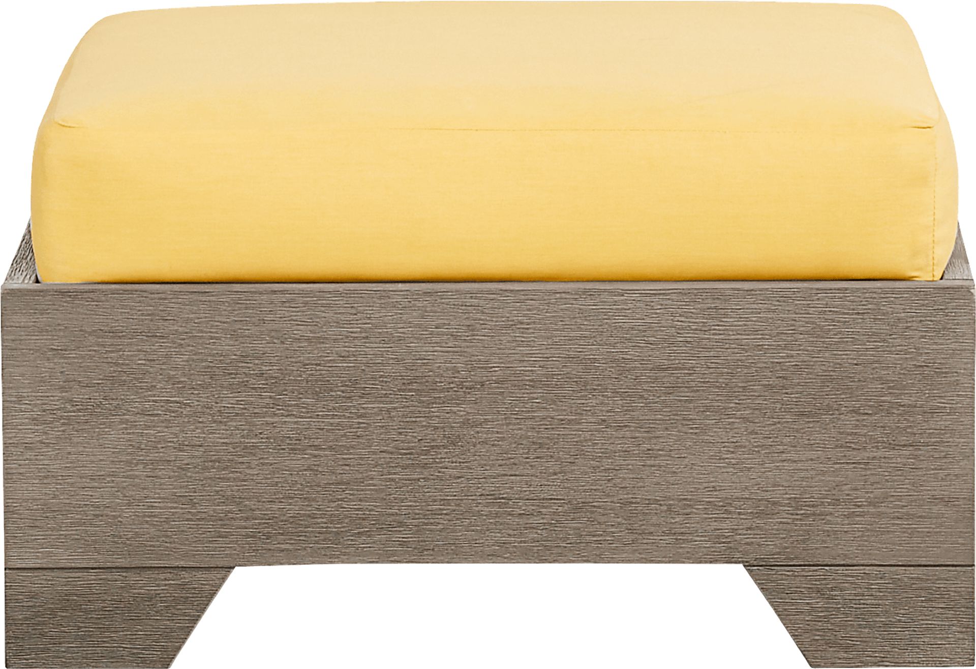 Lake Tahoe Gray Outdoor Ottoman with Buttercup Cushion - Image 2