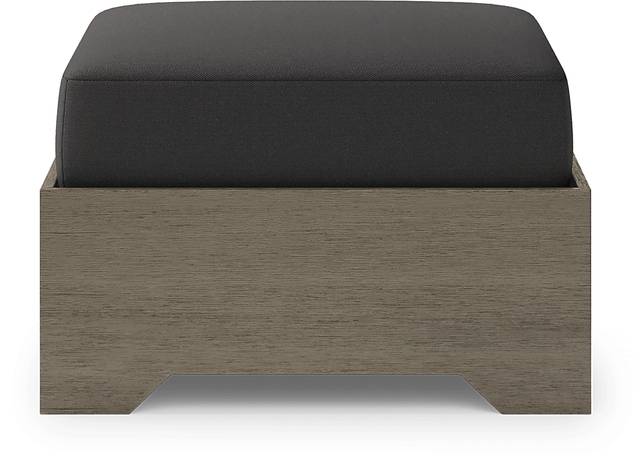 Lake Tahoe Gray Outdoor Ottoman with Charcoal Cushion - Thumbnail - Image 2