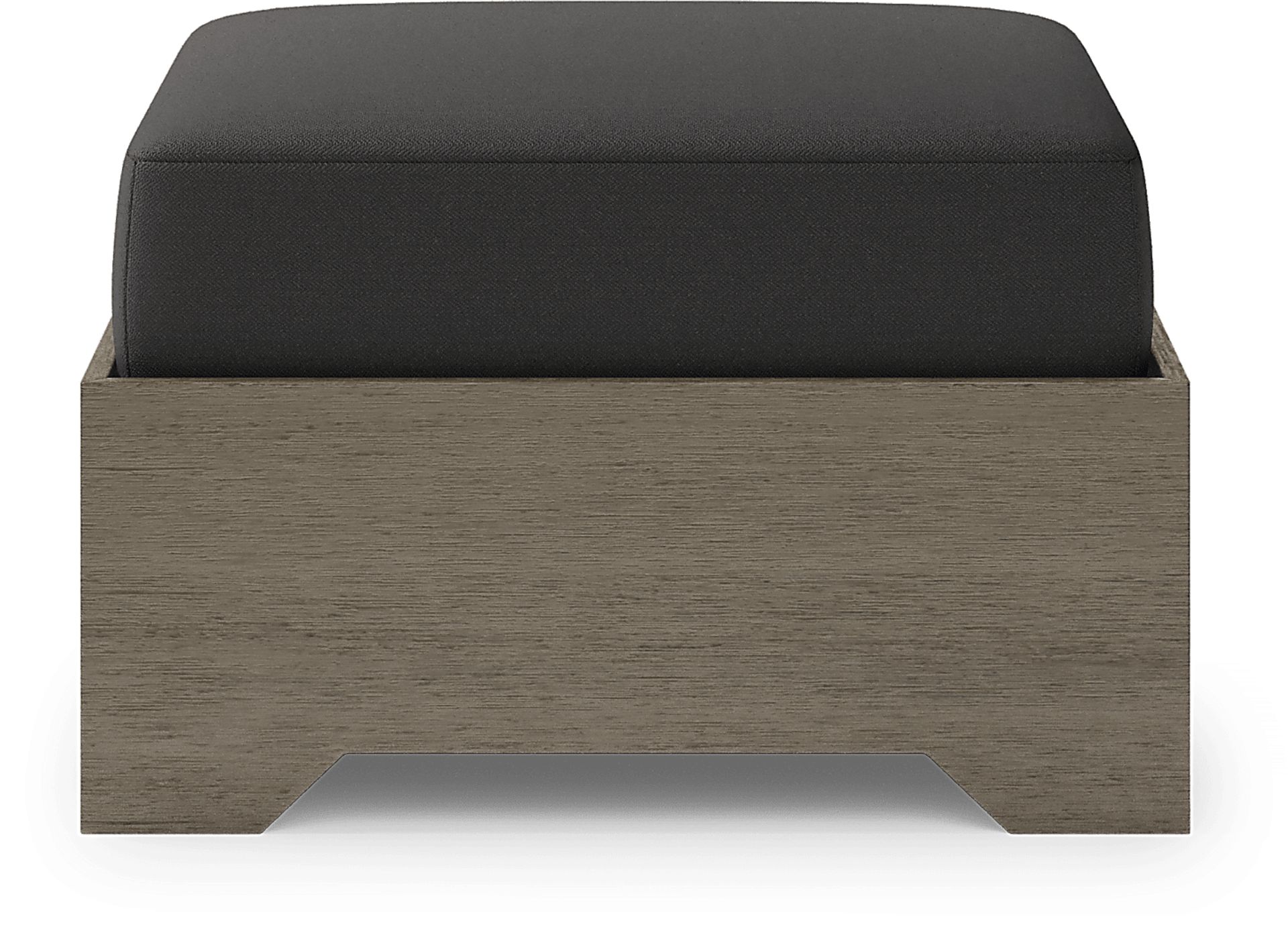 Lake Tahoe Gray Outdoor Ottoman with Charcoal Cushion - Image 2