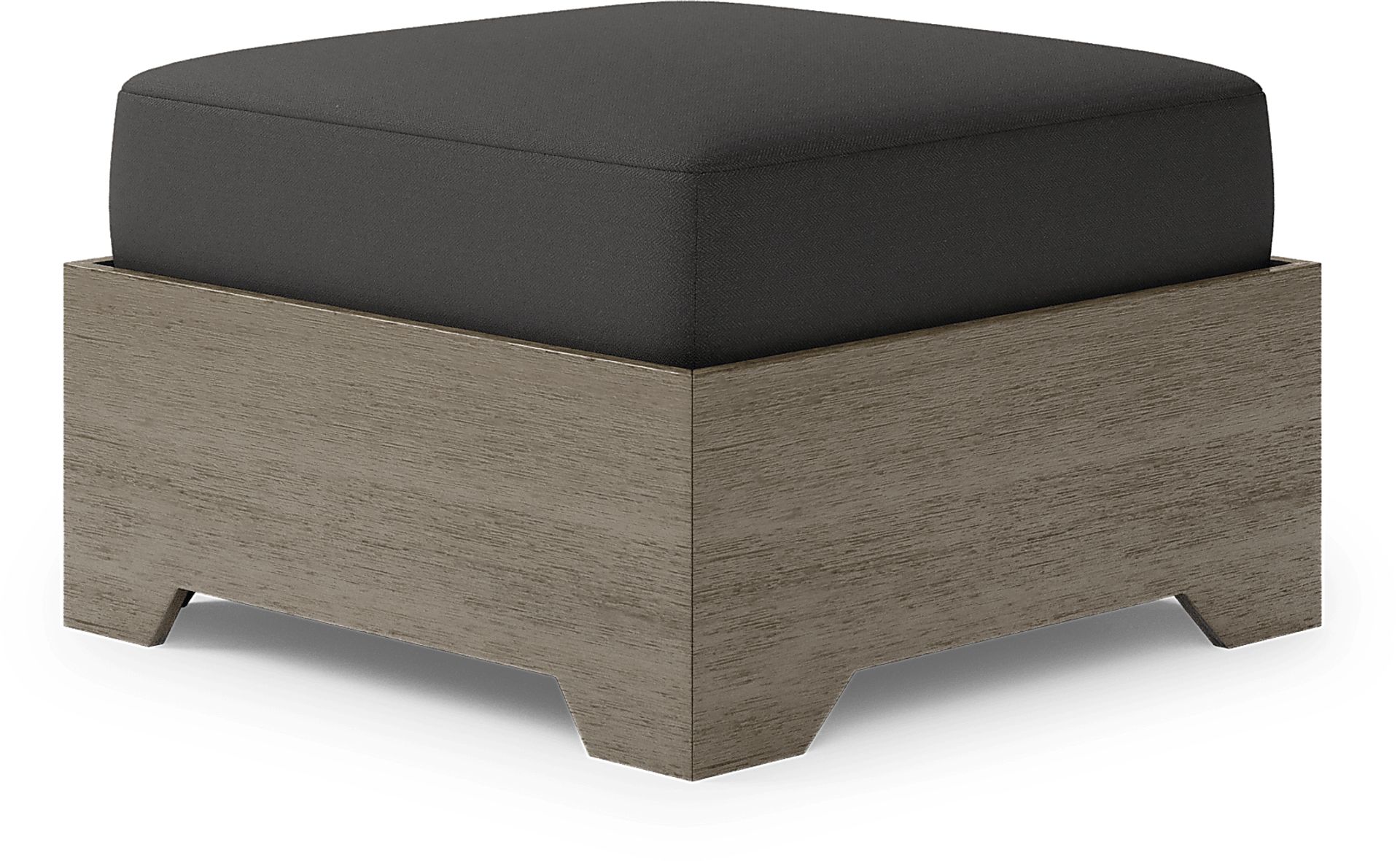 Lake Tahoe Gray Outdoor Ottoman with Charcoal Cushion - Image 1