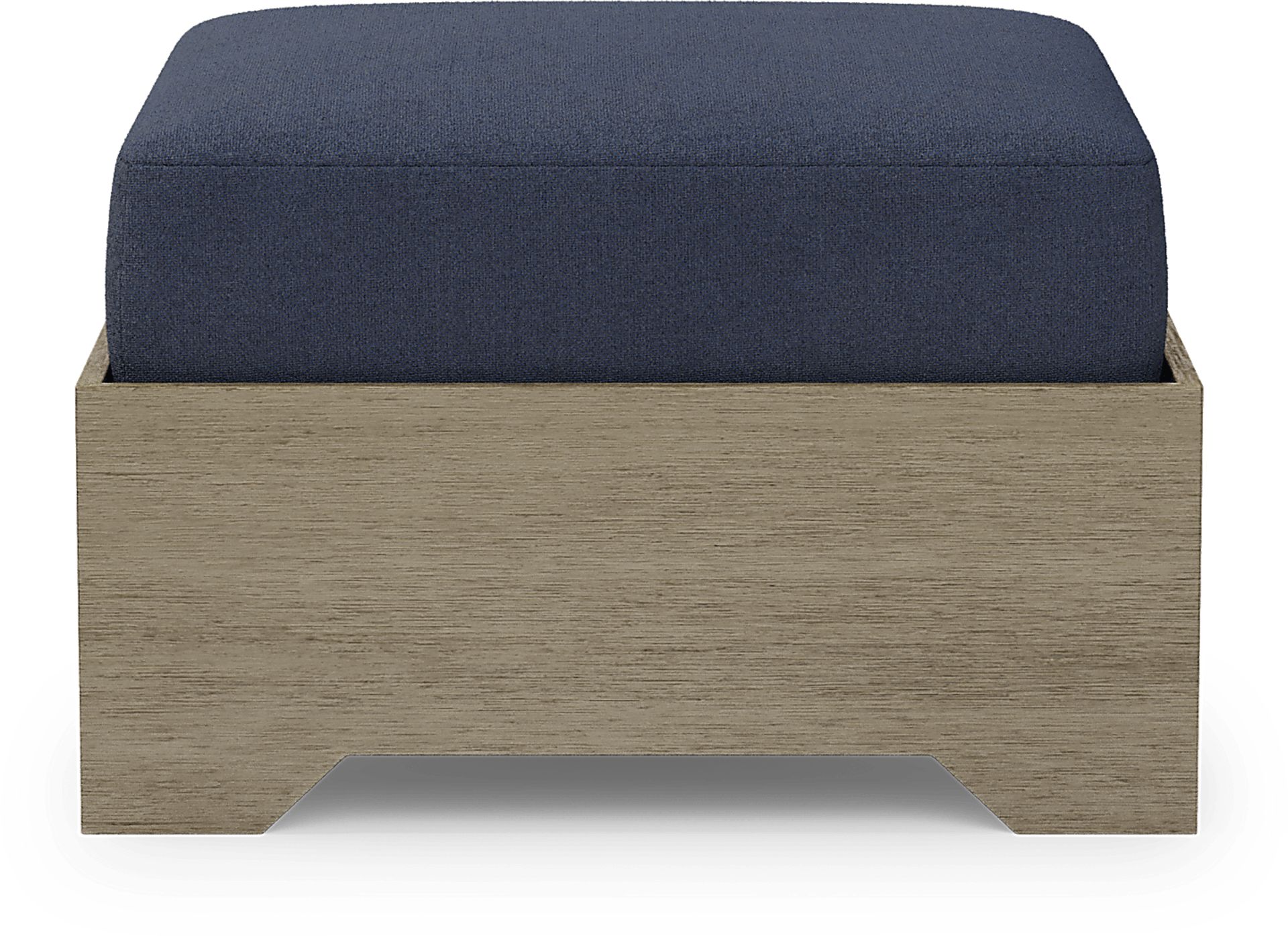 Lake Tahoe Gray Outdoor Ottoman with Indigo - Image 2