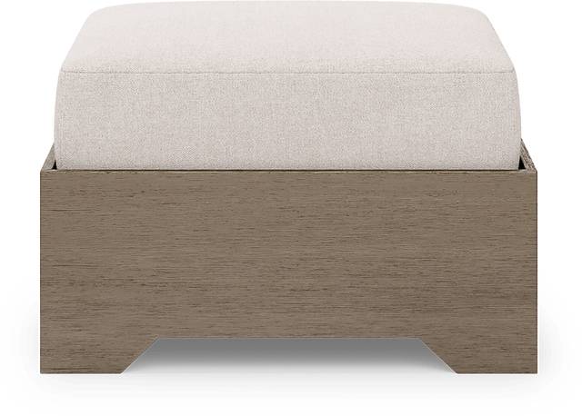 Lake Tahoe Gray Outdoor Ottoman with Seagull Cushion - Thumbnail - Image 2