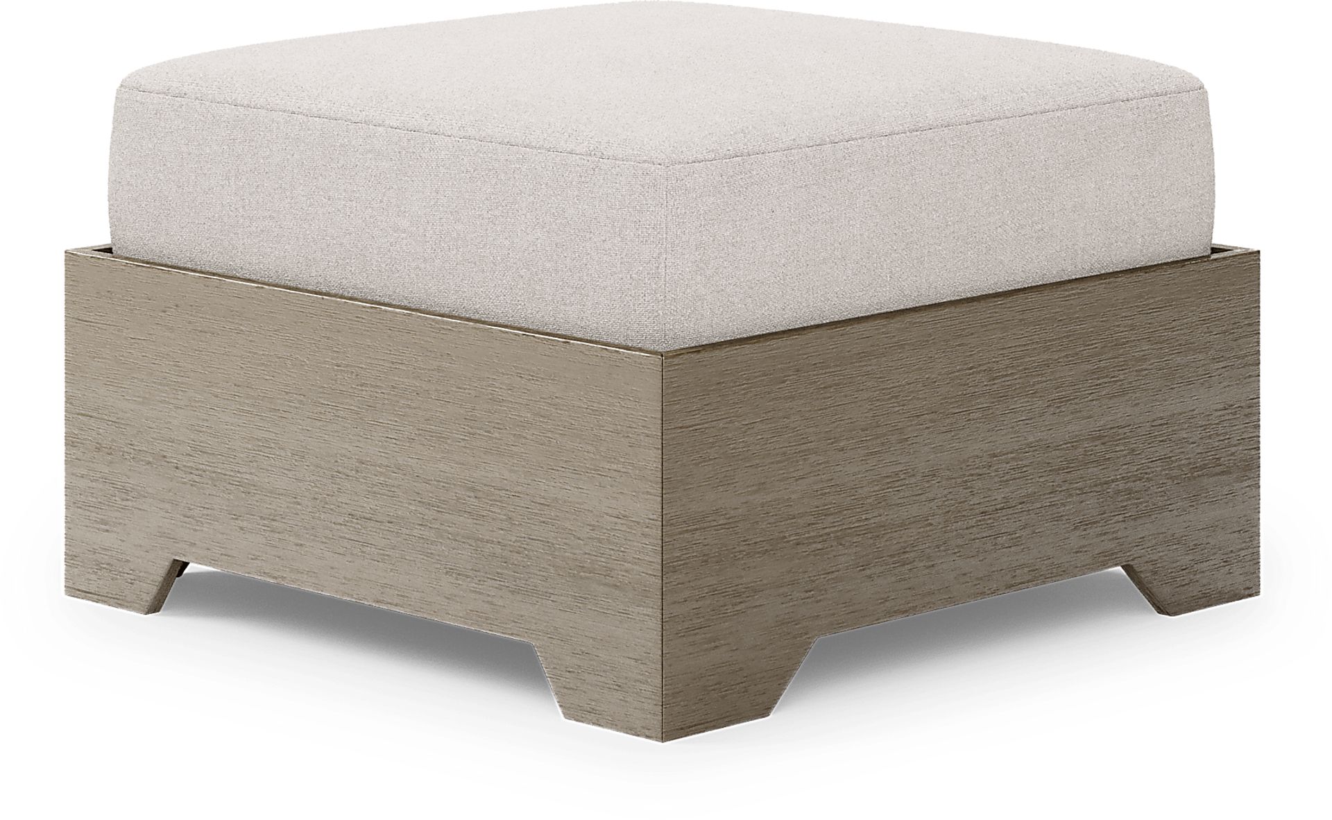 Lake Tahoe Gray Outdoor Ottoman with Seagull Cushion - Image 1