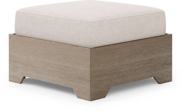 Lake Tahoe Gray Outdoor Ottoman with Seagull Cushion - Thumbnail - Image 1