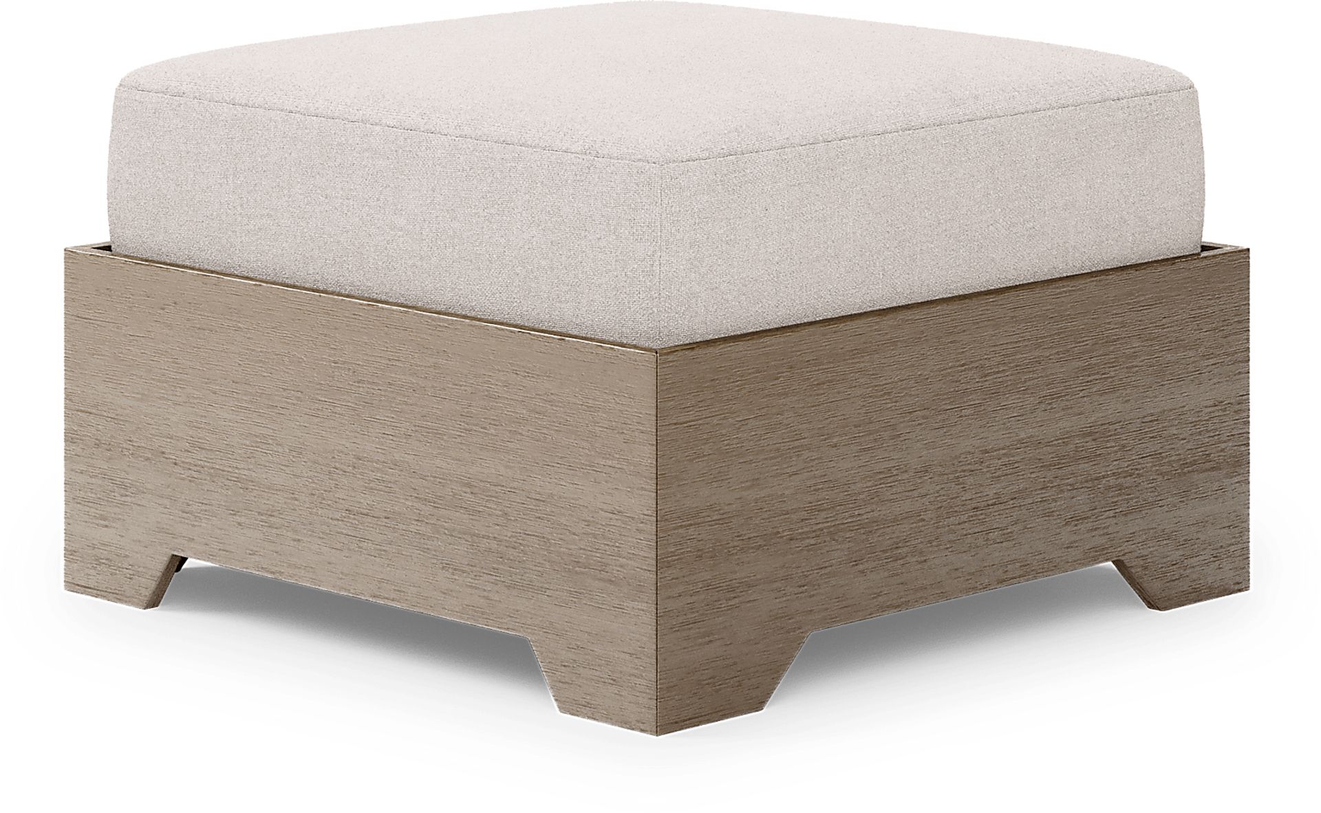 Lake Tahoe Gray Outdoor Ottoman with Seagull Cushion - Image 1
