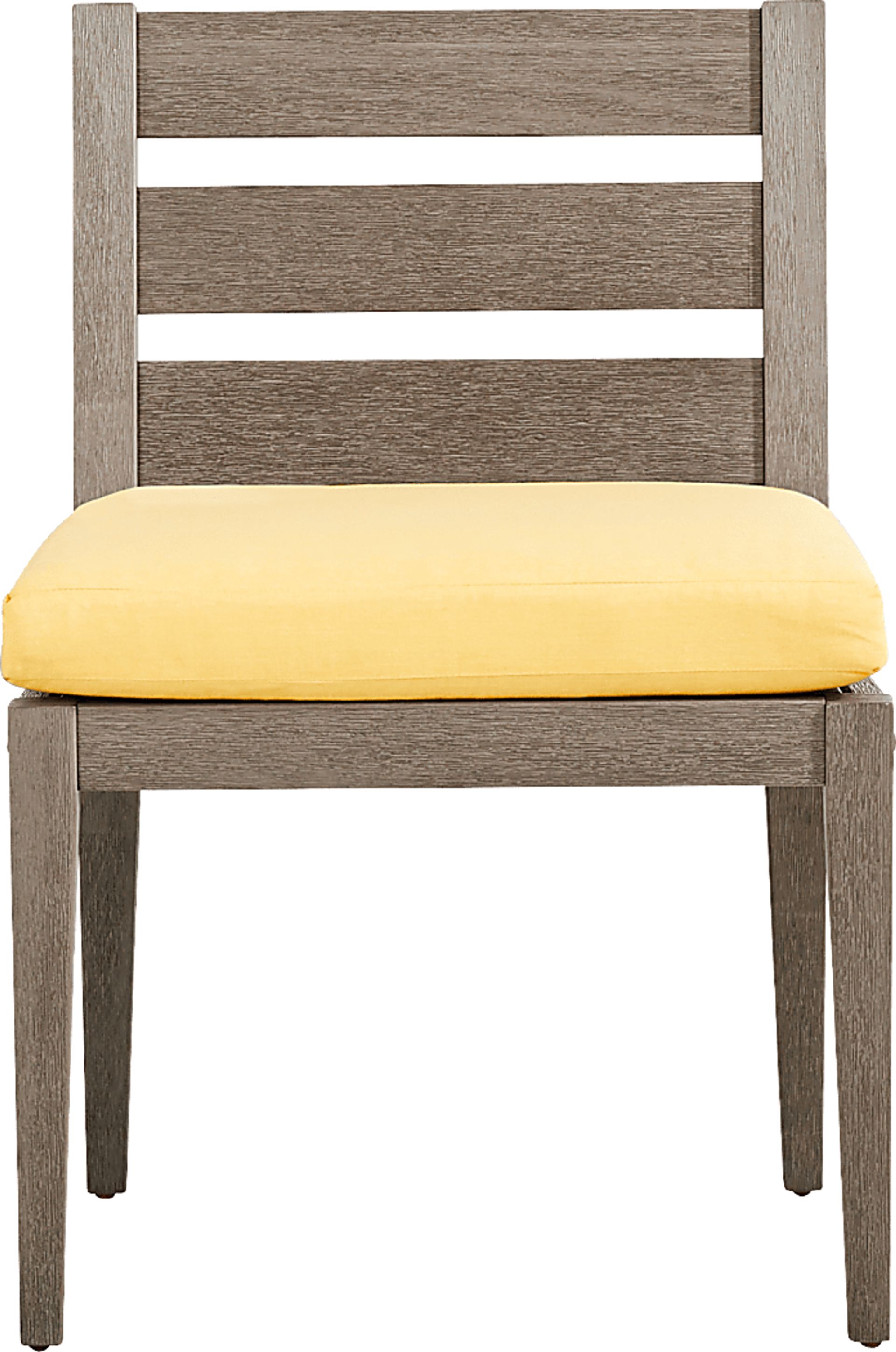 Lake Tahoe Gray Outdoor Side Chair with Buttercup Cushion - Image 2