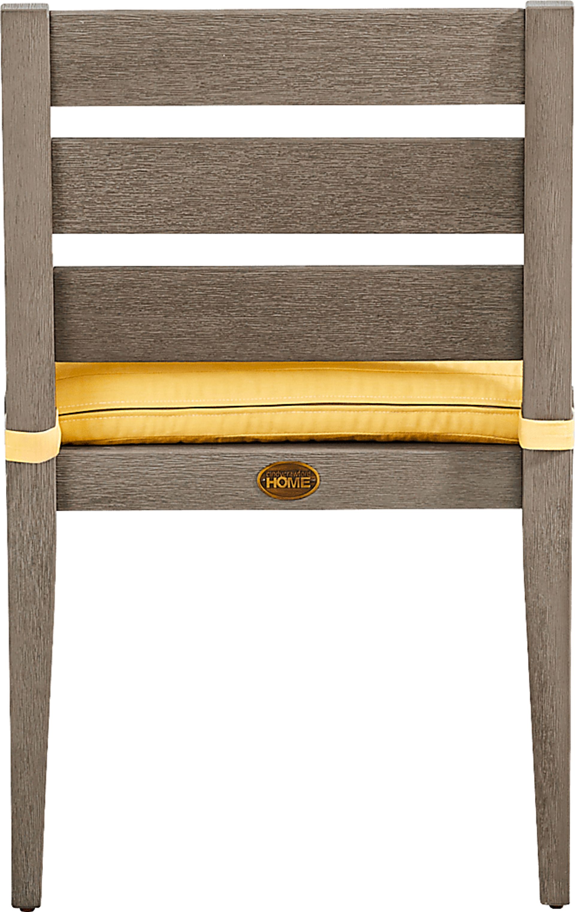 Lake Tahoe Gray Outdoor Side Chair with Buttercup Cushion - Image 3